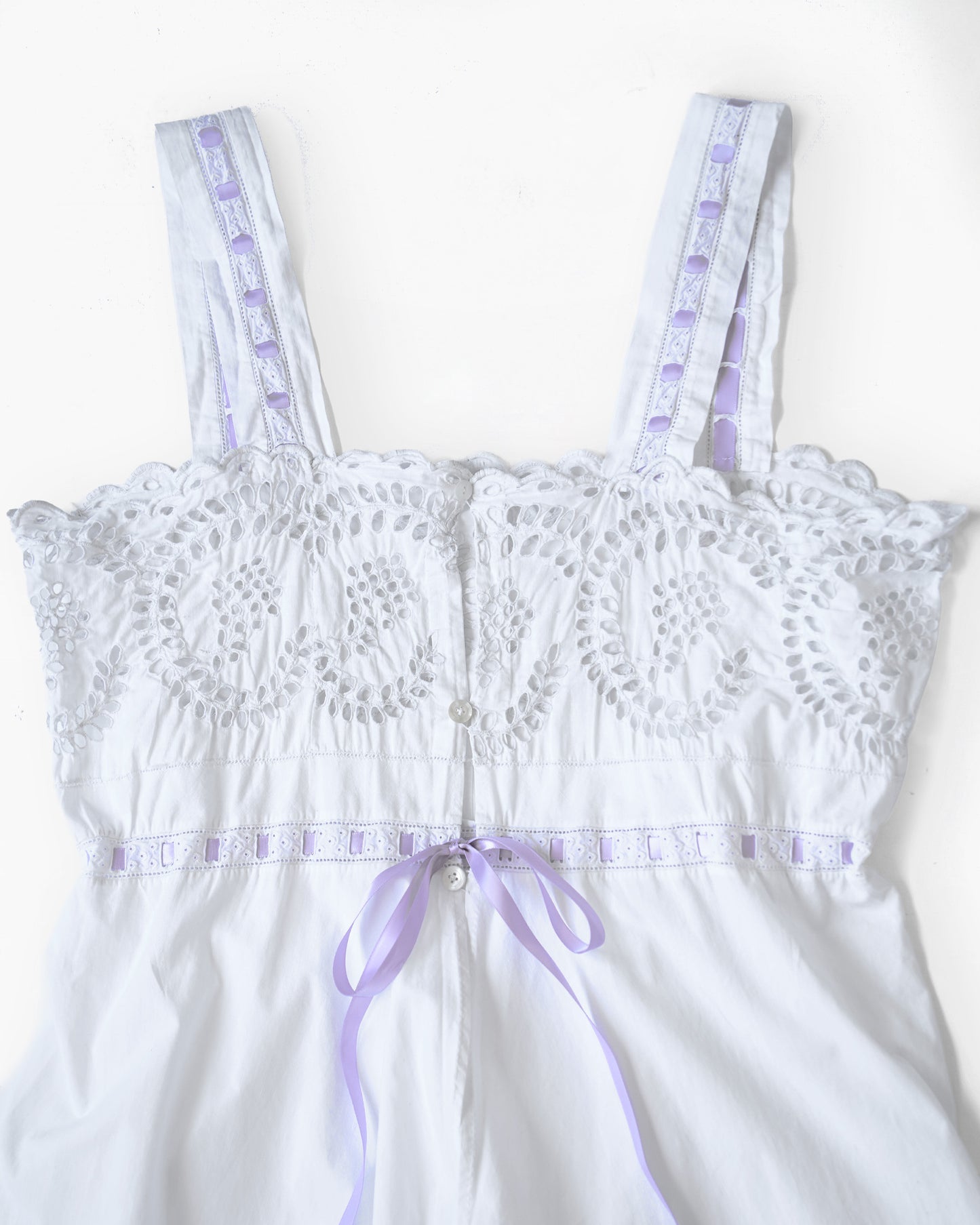 Cotton Camisole Dress with Ribbon Made in France