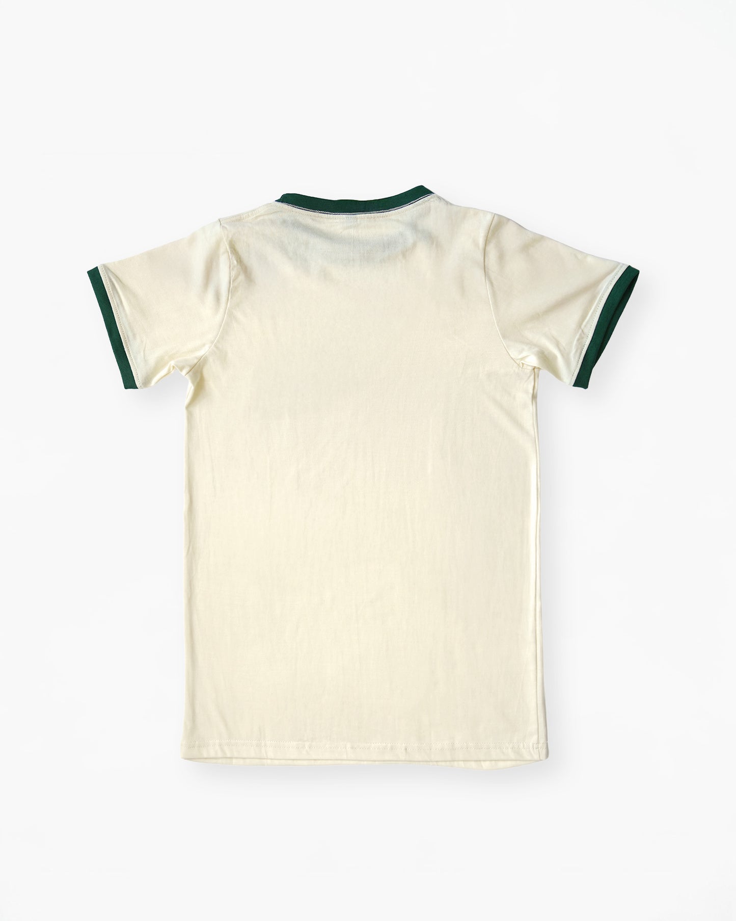 Rib Ringer Tee - Ivory × Green