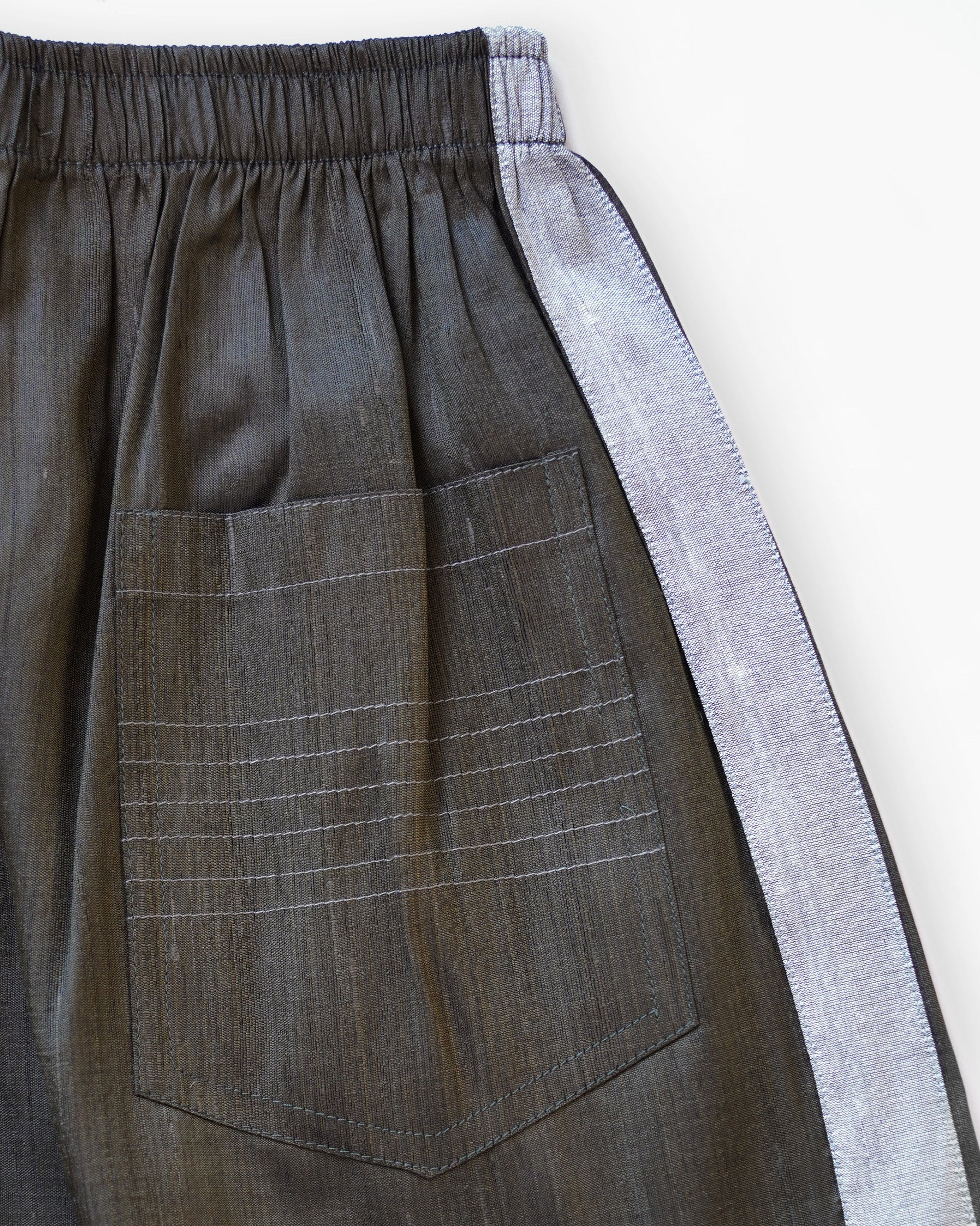 Handwoven Raw Thai Silk Unisex Contrast Shorts