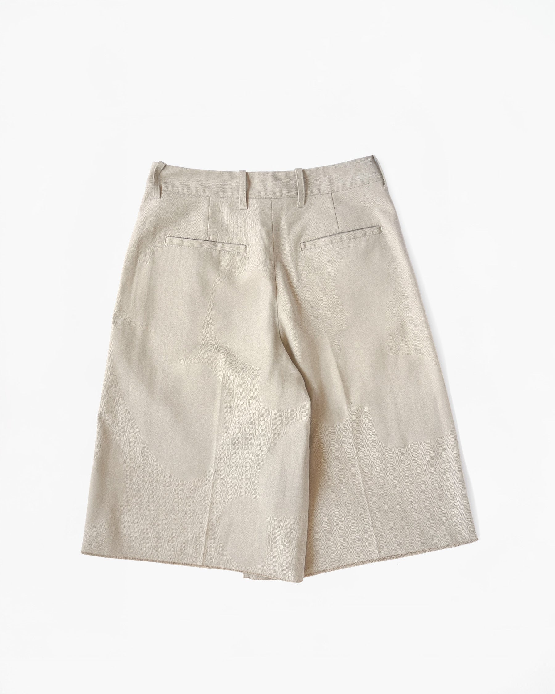 Cut-off Rayon Pants - Light Beige