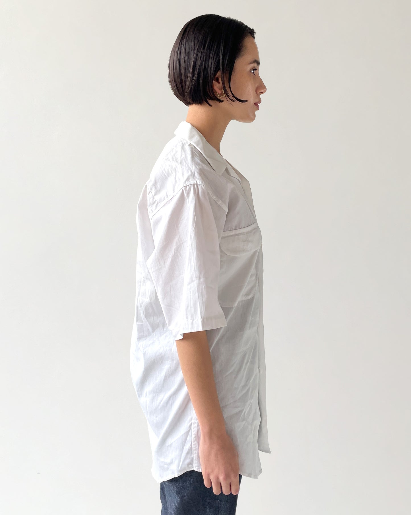 Half Sleeve White Shirt Made in USA