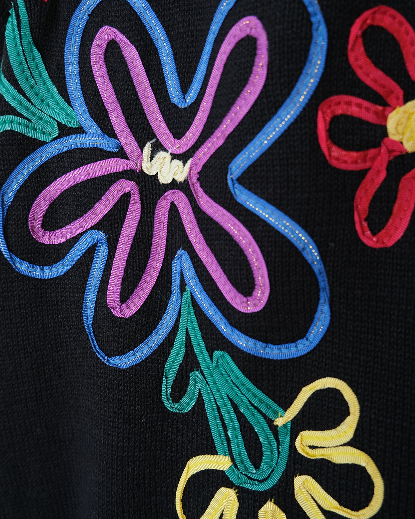 Flower Motif Knit Top