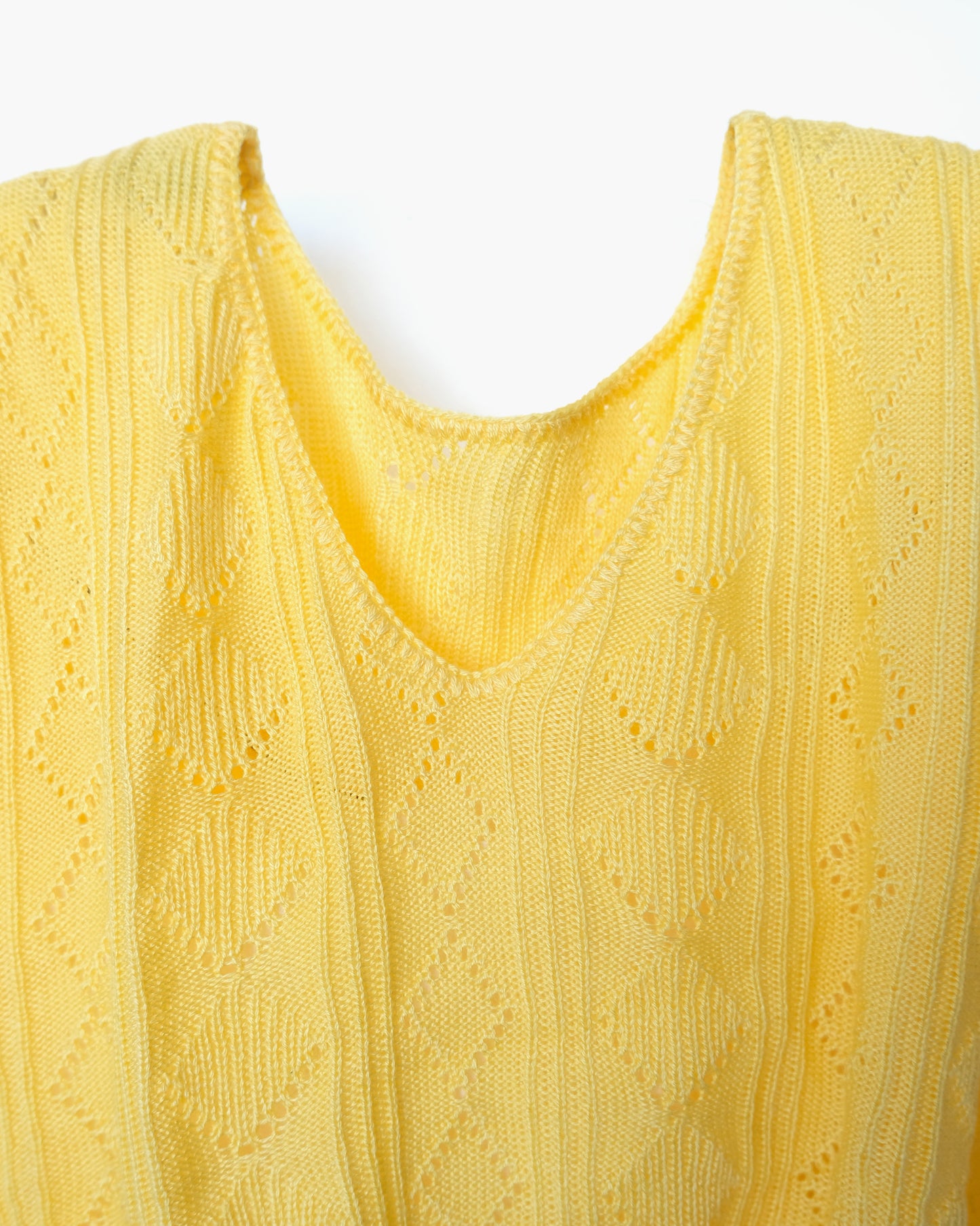 Acrylic V-neck Yellow Sweater