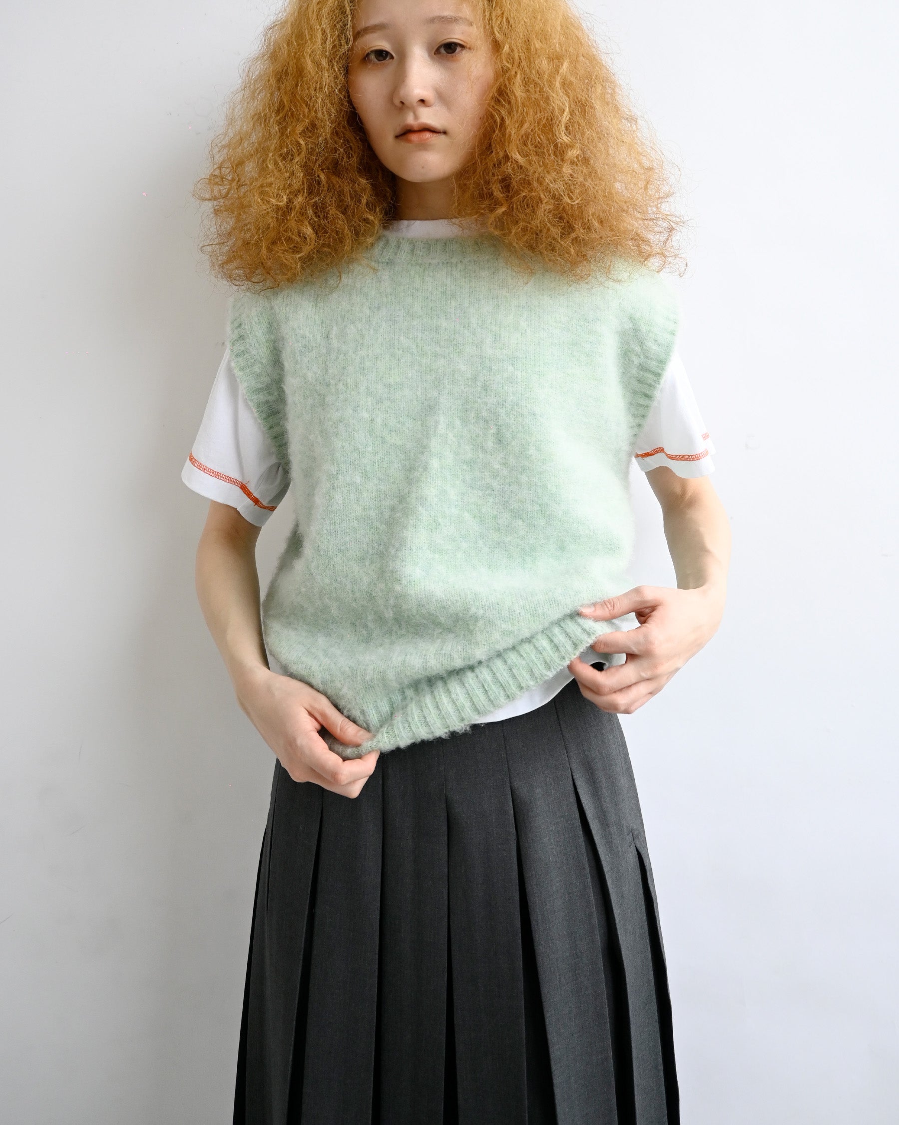 404 Shaggy Dog Crew Neck Vest - Mint