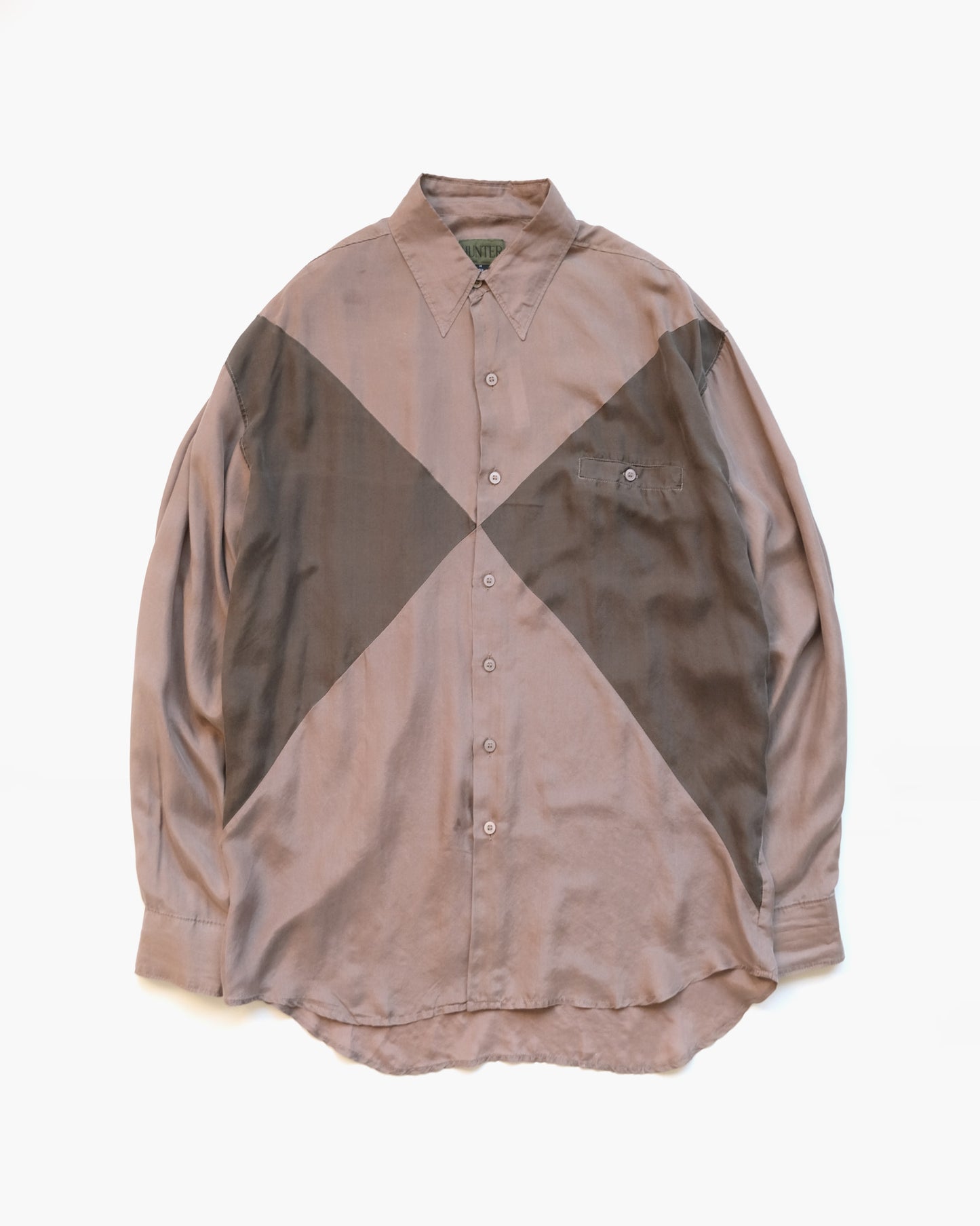 100% Silk Shirts - Nude x Brown