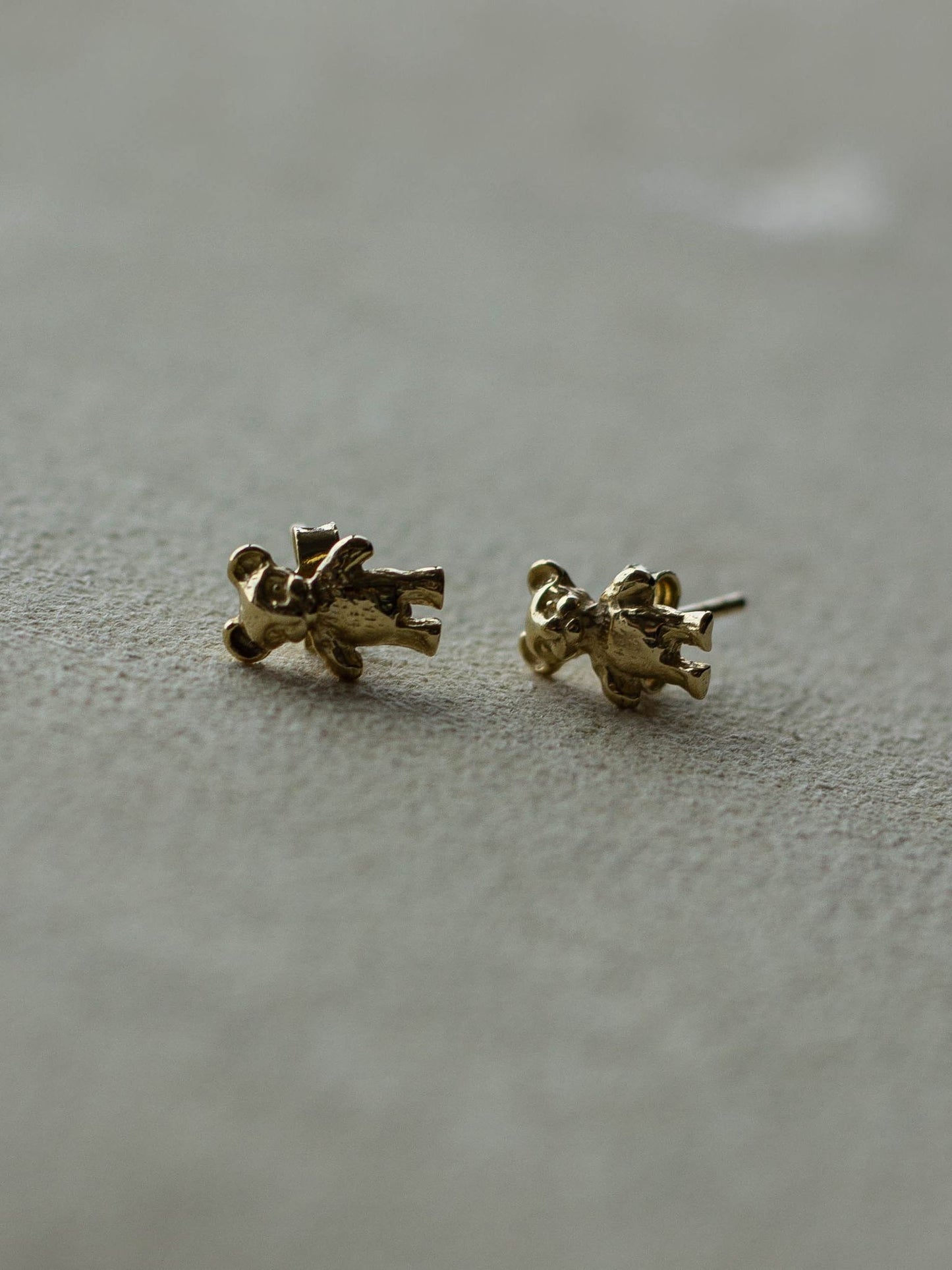 14k 9ct gold teddy bear earrings (GDE-25SS021)