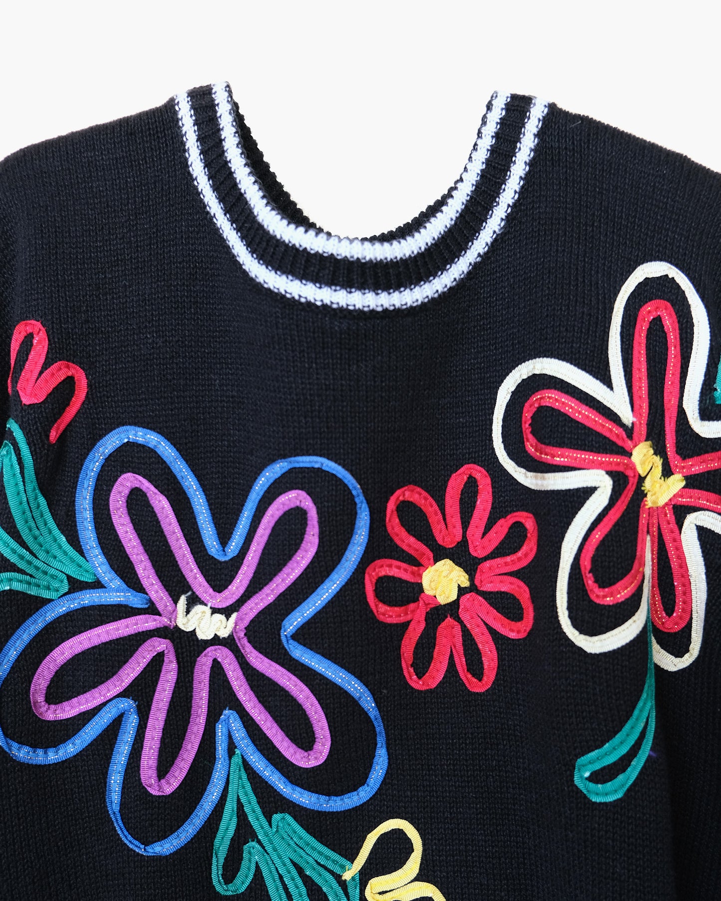 Flower Motif Knit Top