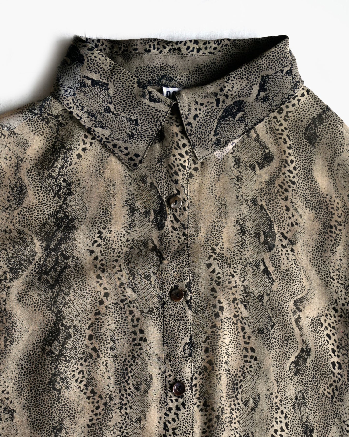 100% Silk Patterned Sheer Long Shirt