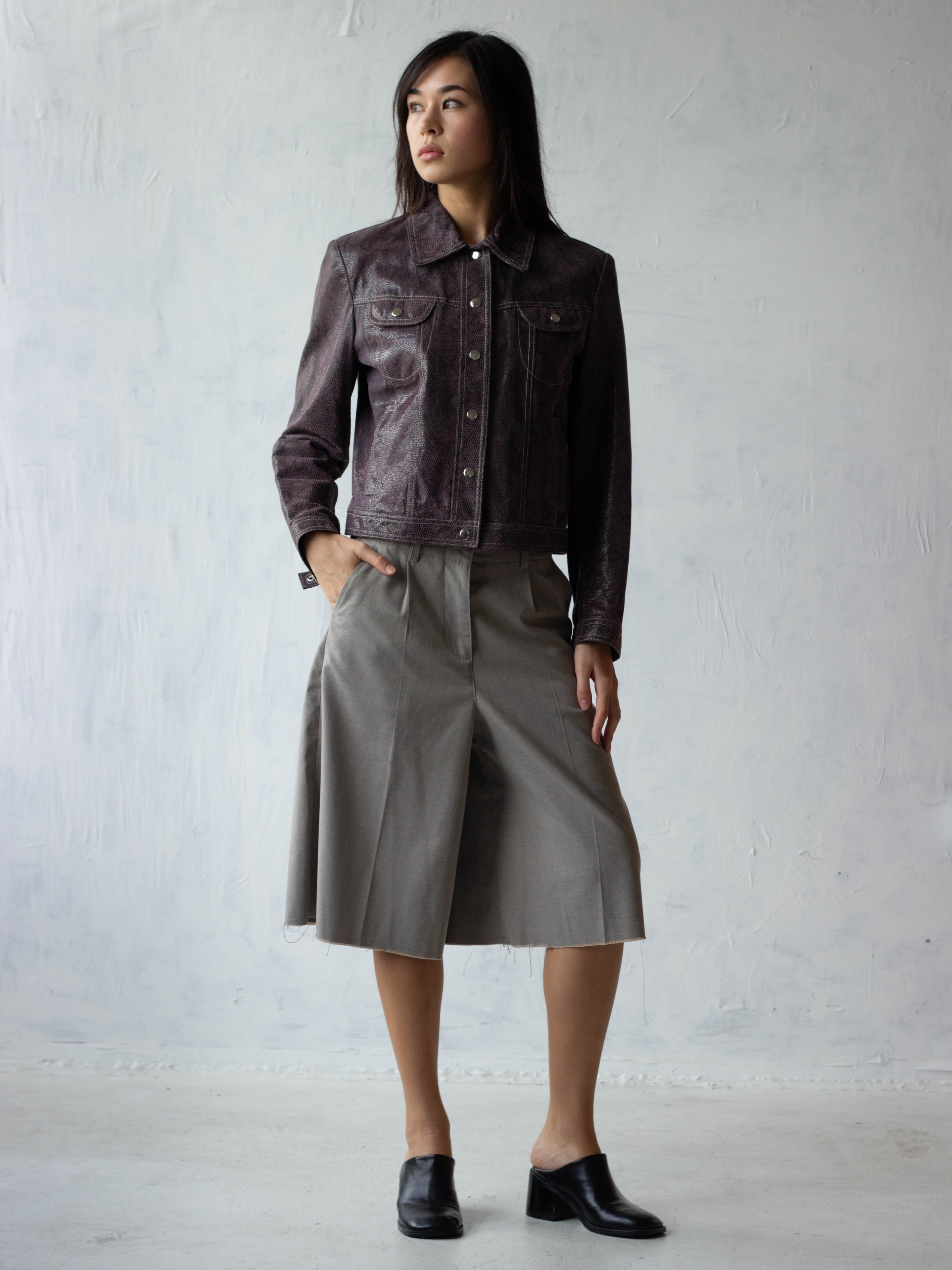 Cut-off Rayon Pants - Greige