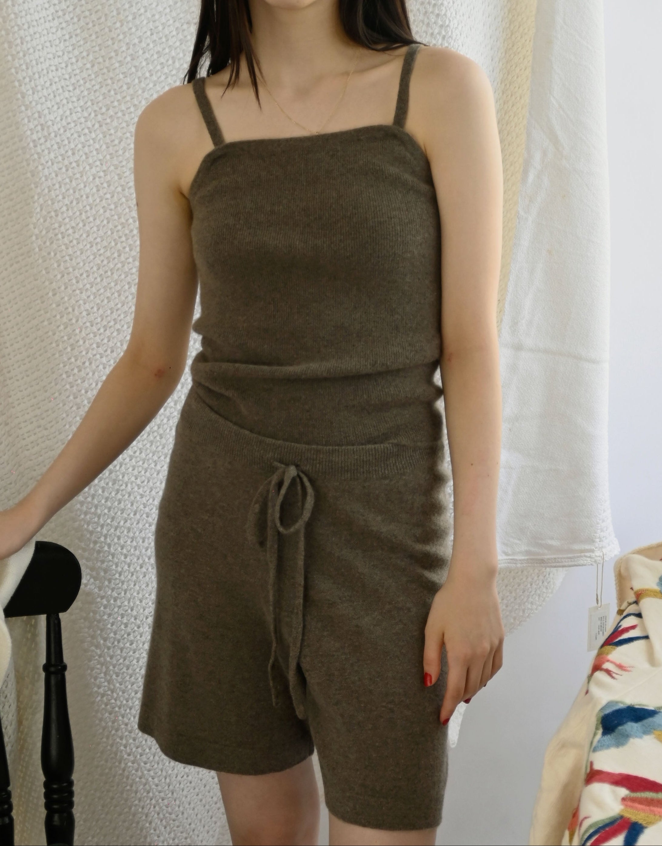 404 Cashmere Rib Tank - Camel