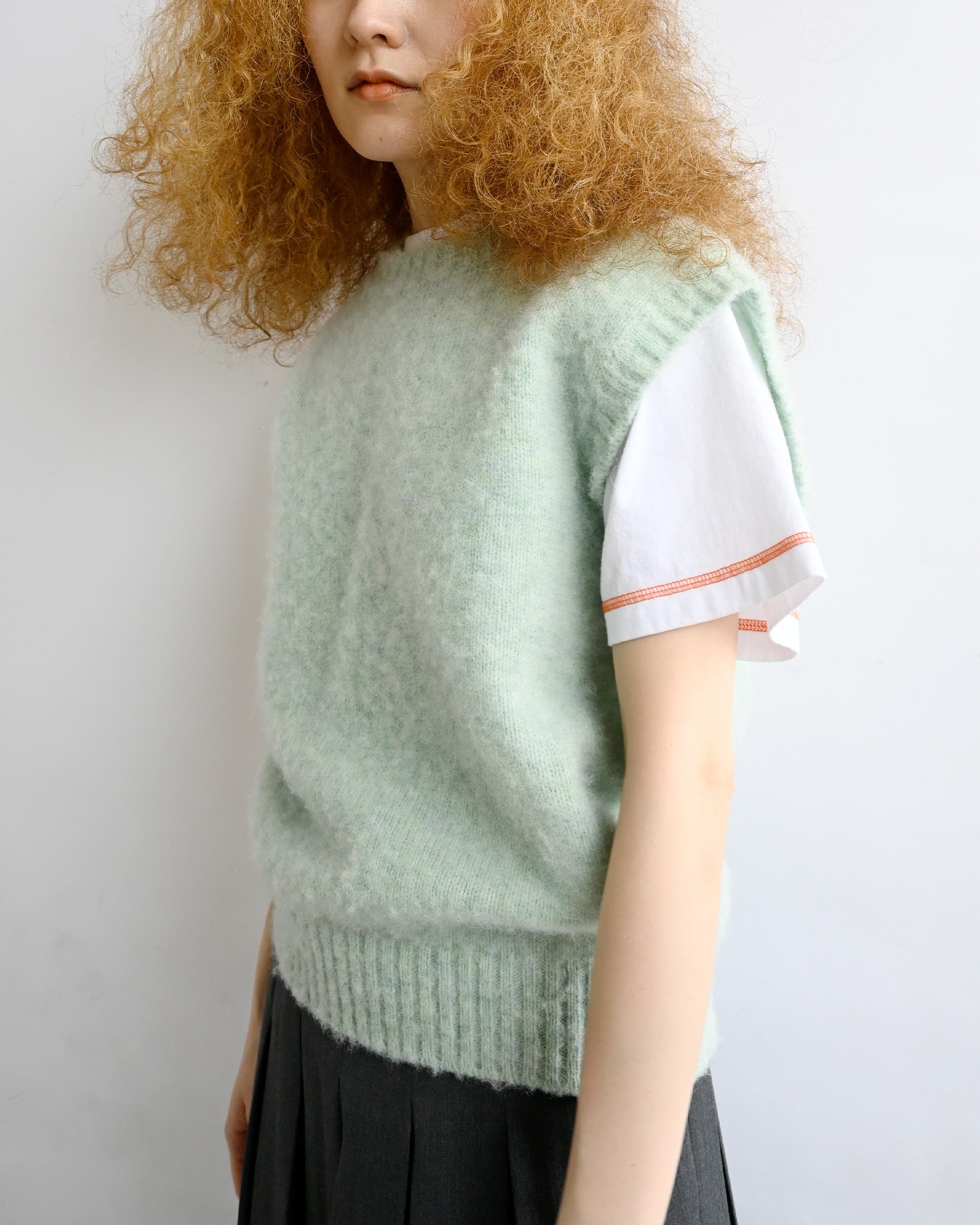 404 Shaggy Dog Crew Neck Vest - Mint