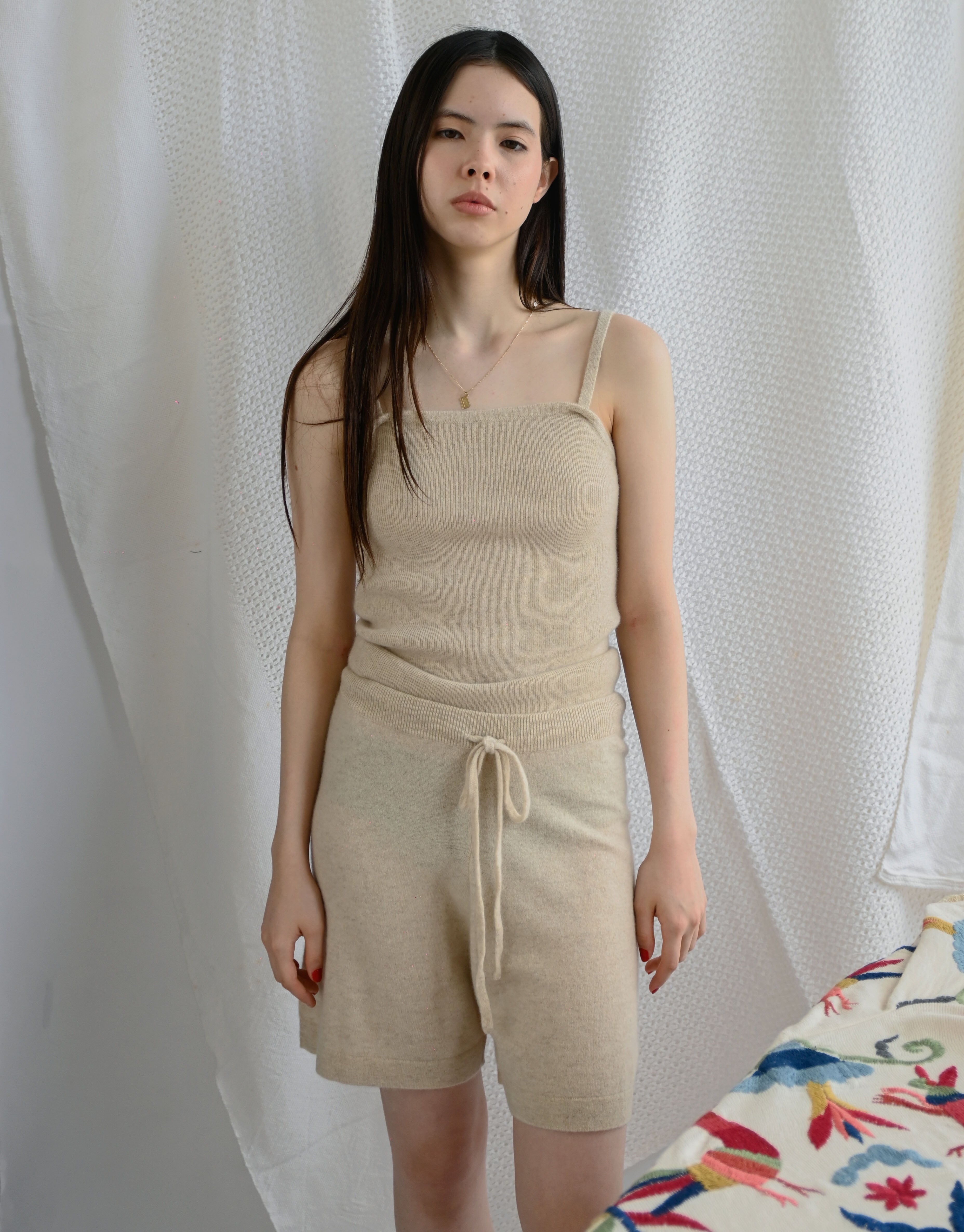 404 Cashmere Loose Shorts - Beige