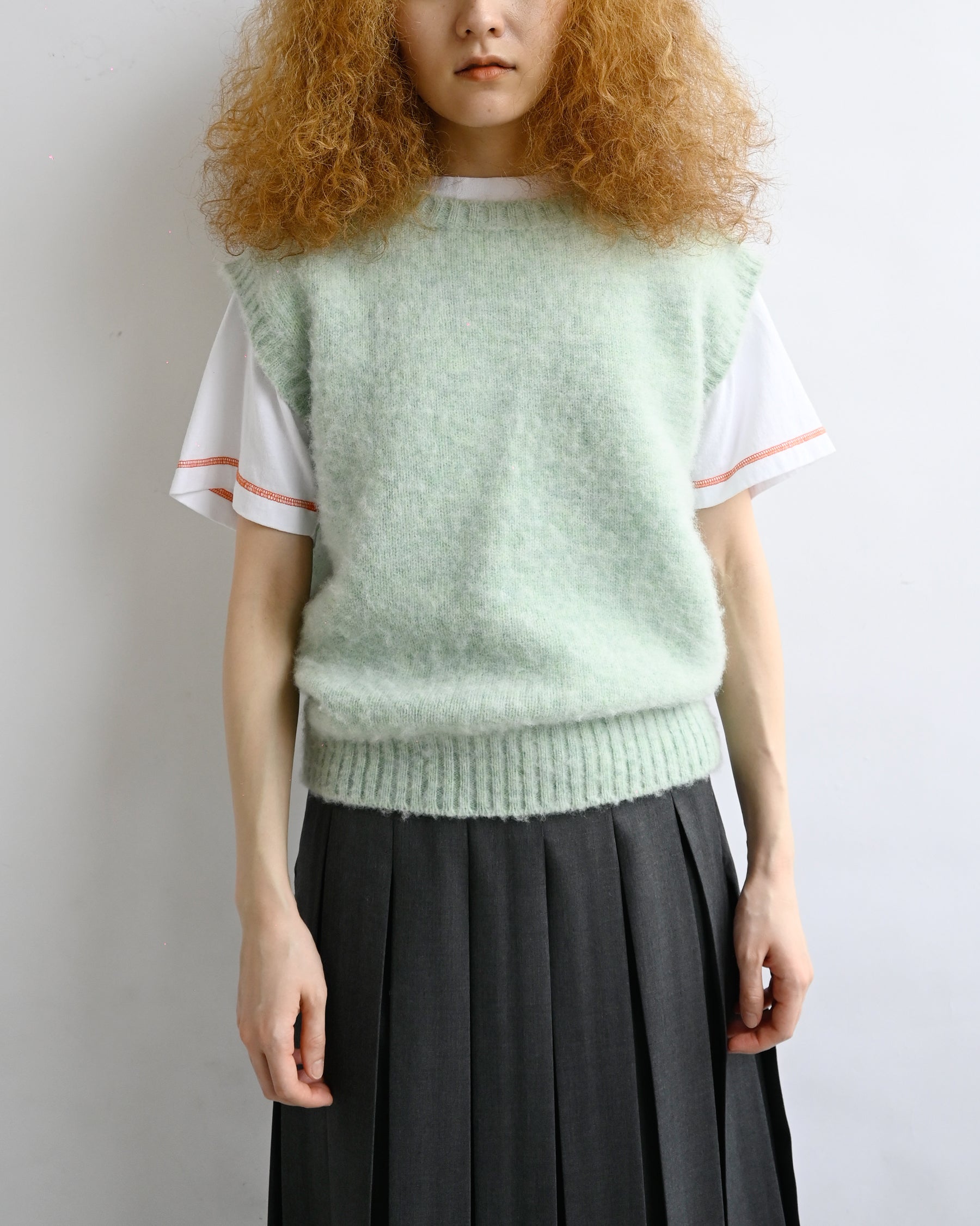 404 Shaggy Dog Crew Neck Vest - Mint