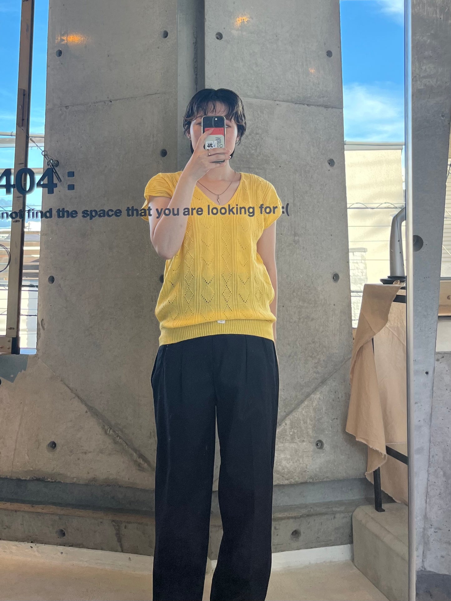 Acrylic V-neck Yellow Sweater