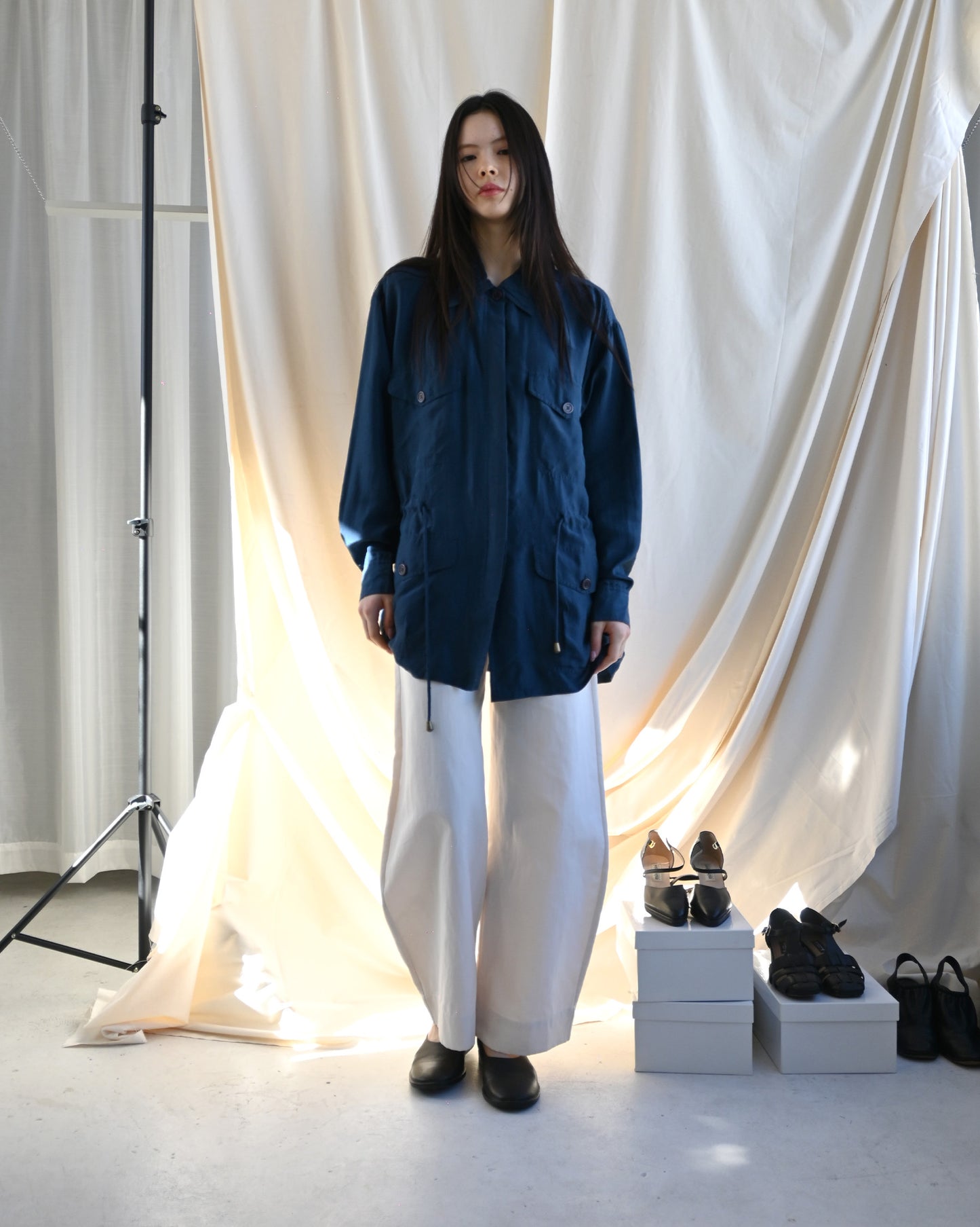 100% Silk Blue Shirt
