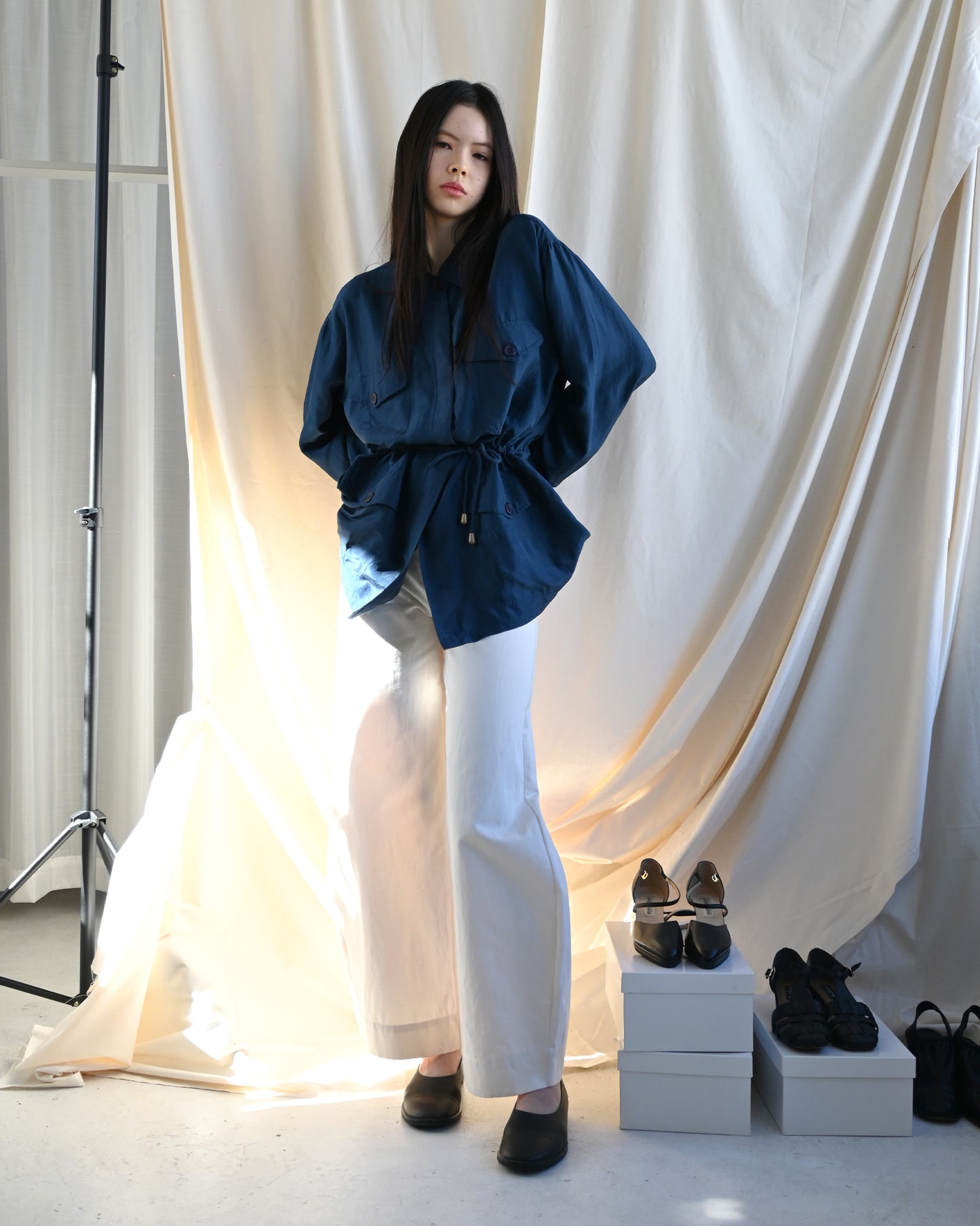 100% Silk Blue Shirt
