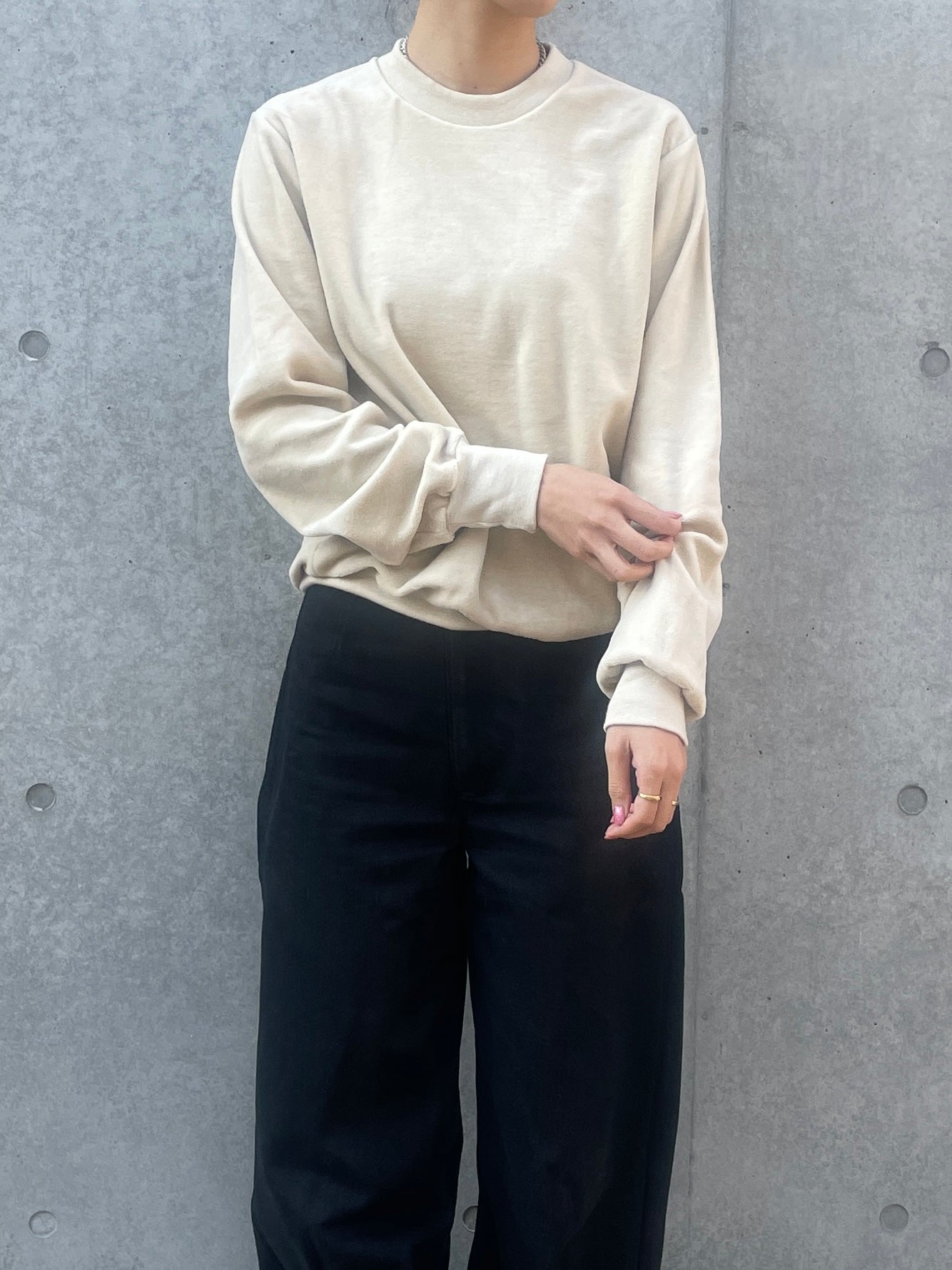 Cotton Velour Sweatshirts - Ivory