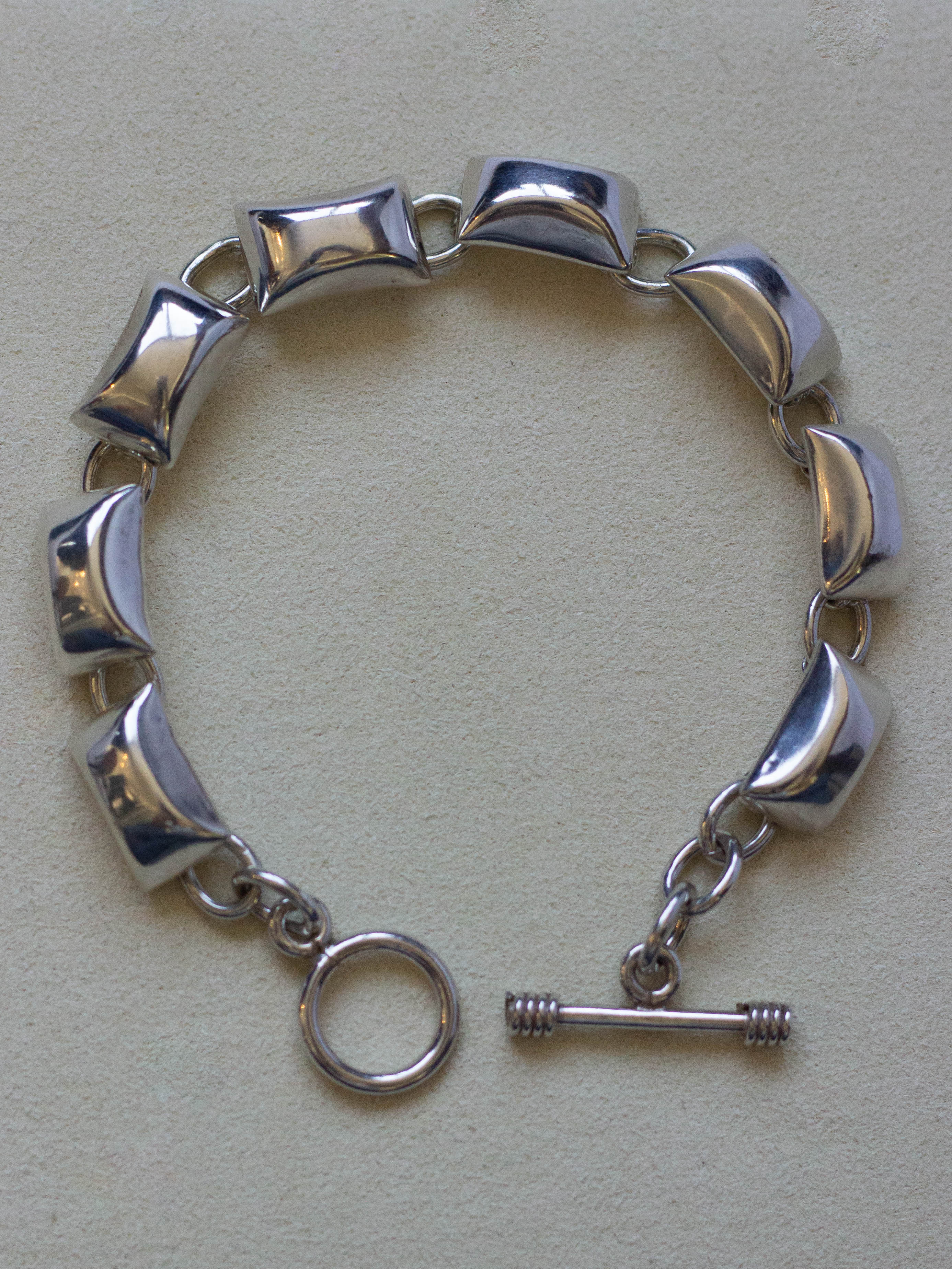 Vintage] Square Chain T-Bar Silver Bracelet | シルバー925 