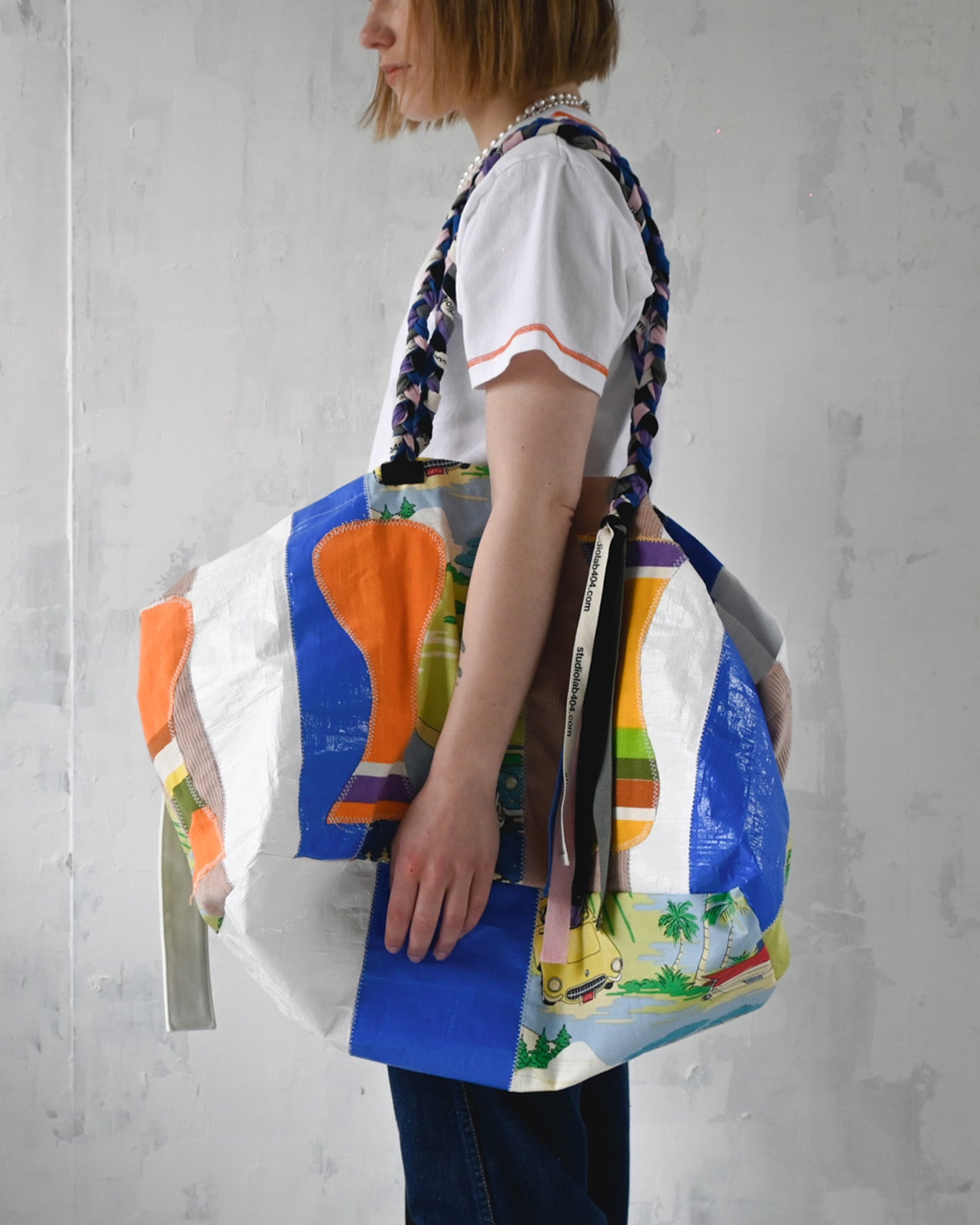 KHOKI x 404 - Patchwork Vinyl Bag with Vintage Fabric