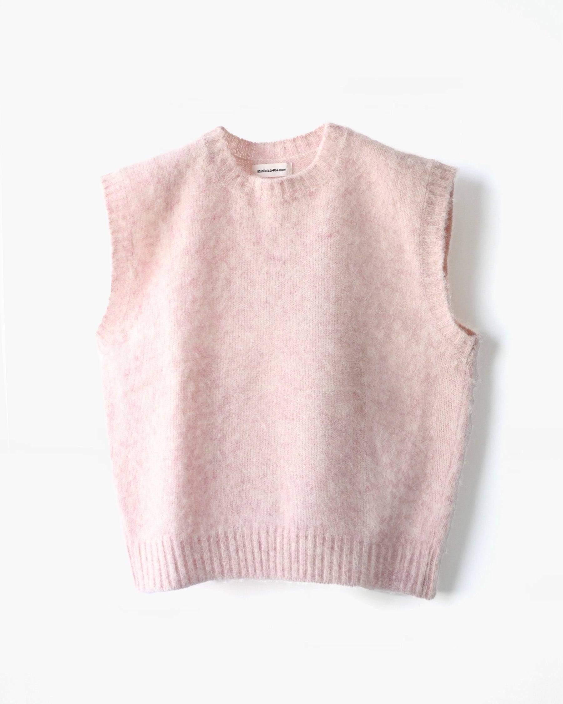 404 Shaggy Dog Crew Neck Vest - Pink