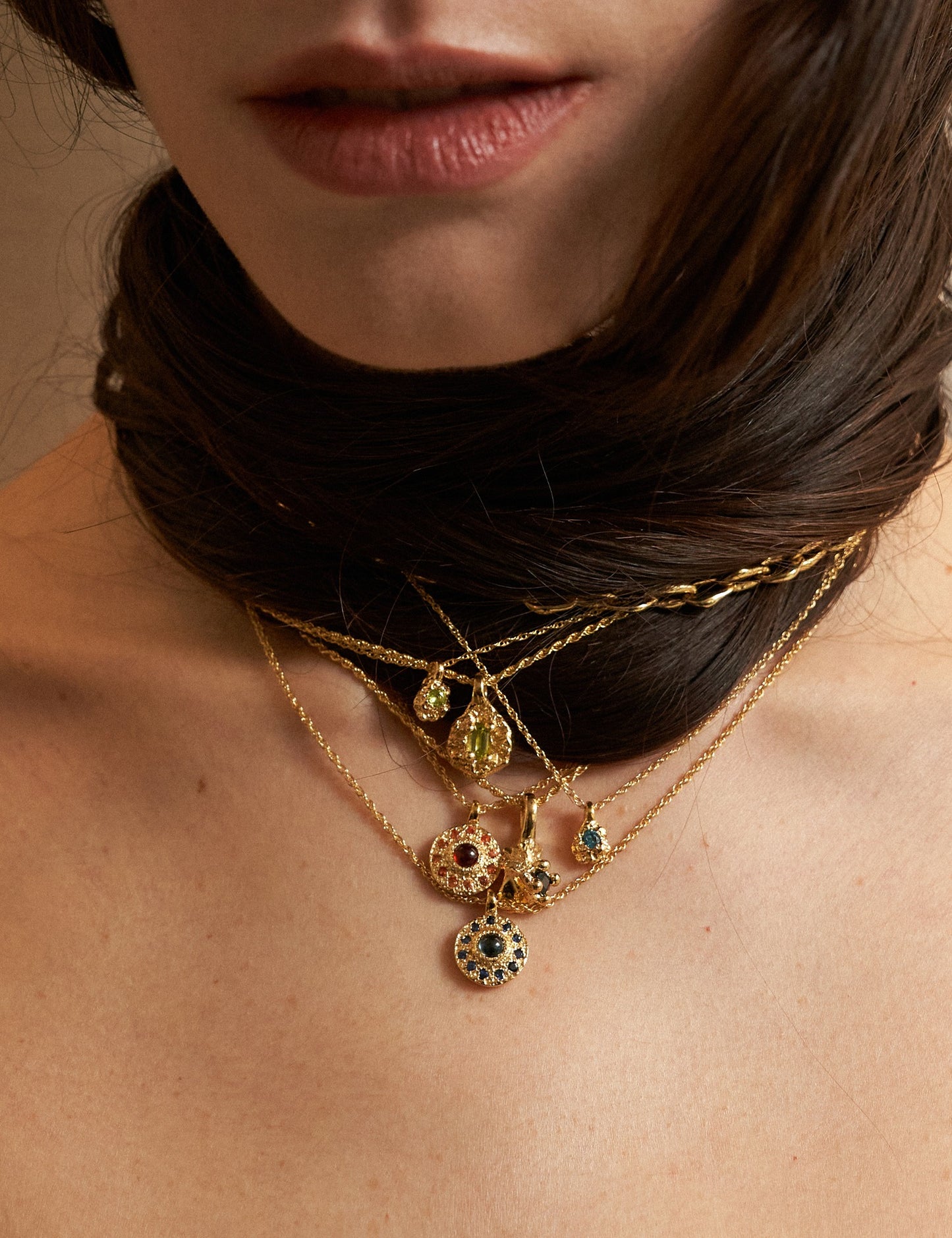 "Isabella Etou" Peridot Tiny Mineral Necklace