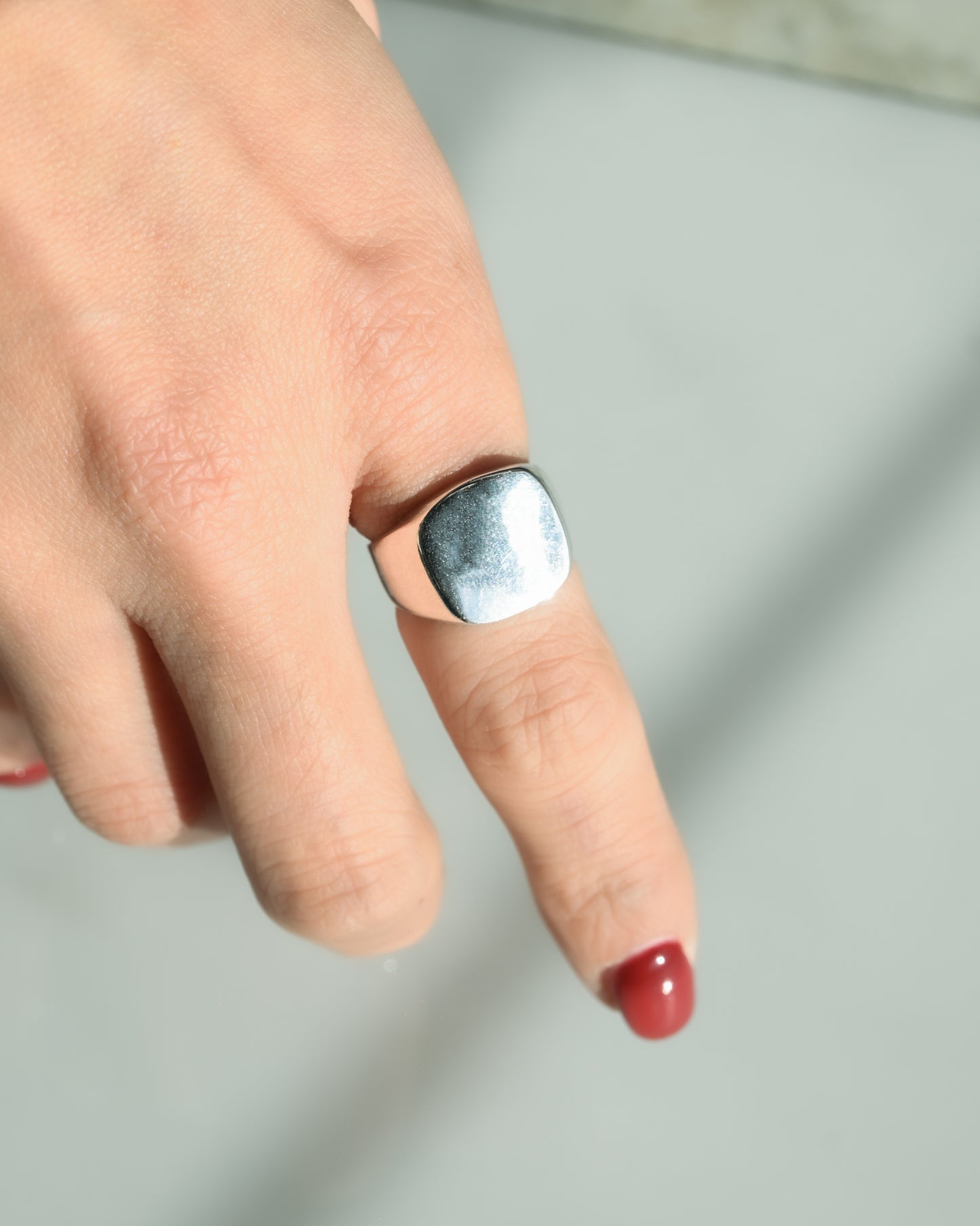 Signet Silver Ring - Square (9号)