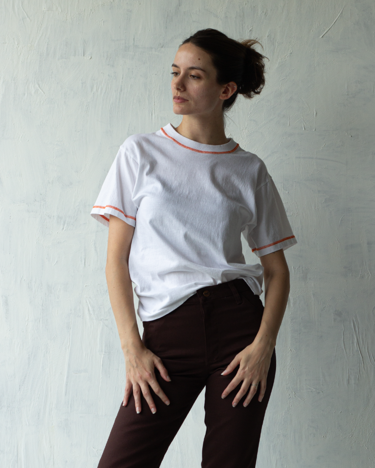 404 Orange Stitched S/S Tee