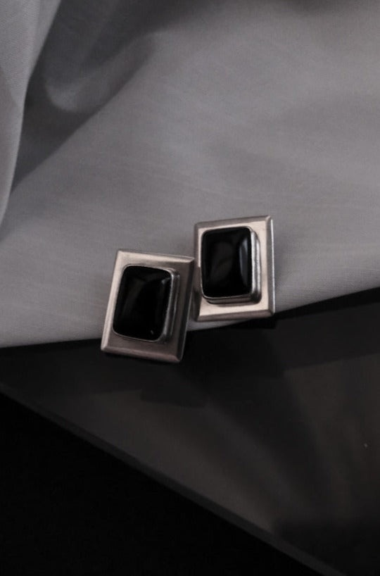 Onyx Clip On Earrings