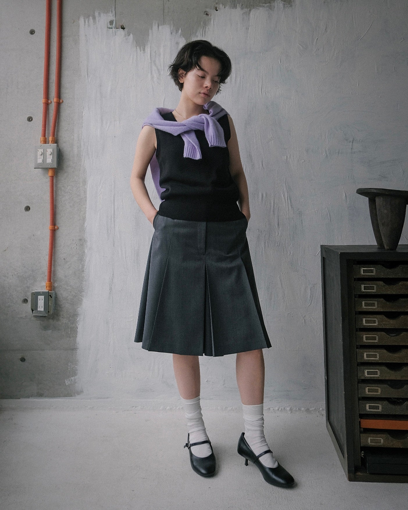404 Pleated Culotte Skirt