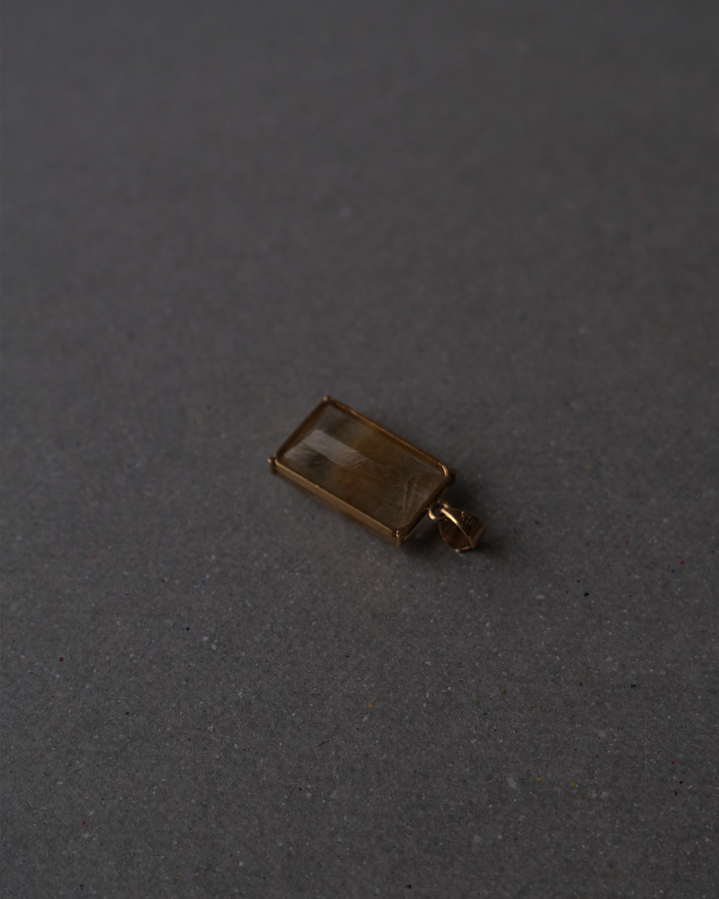 14K x Rutilated Quartz Charm