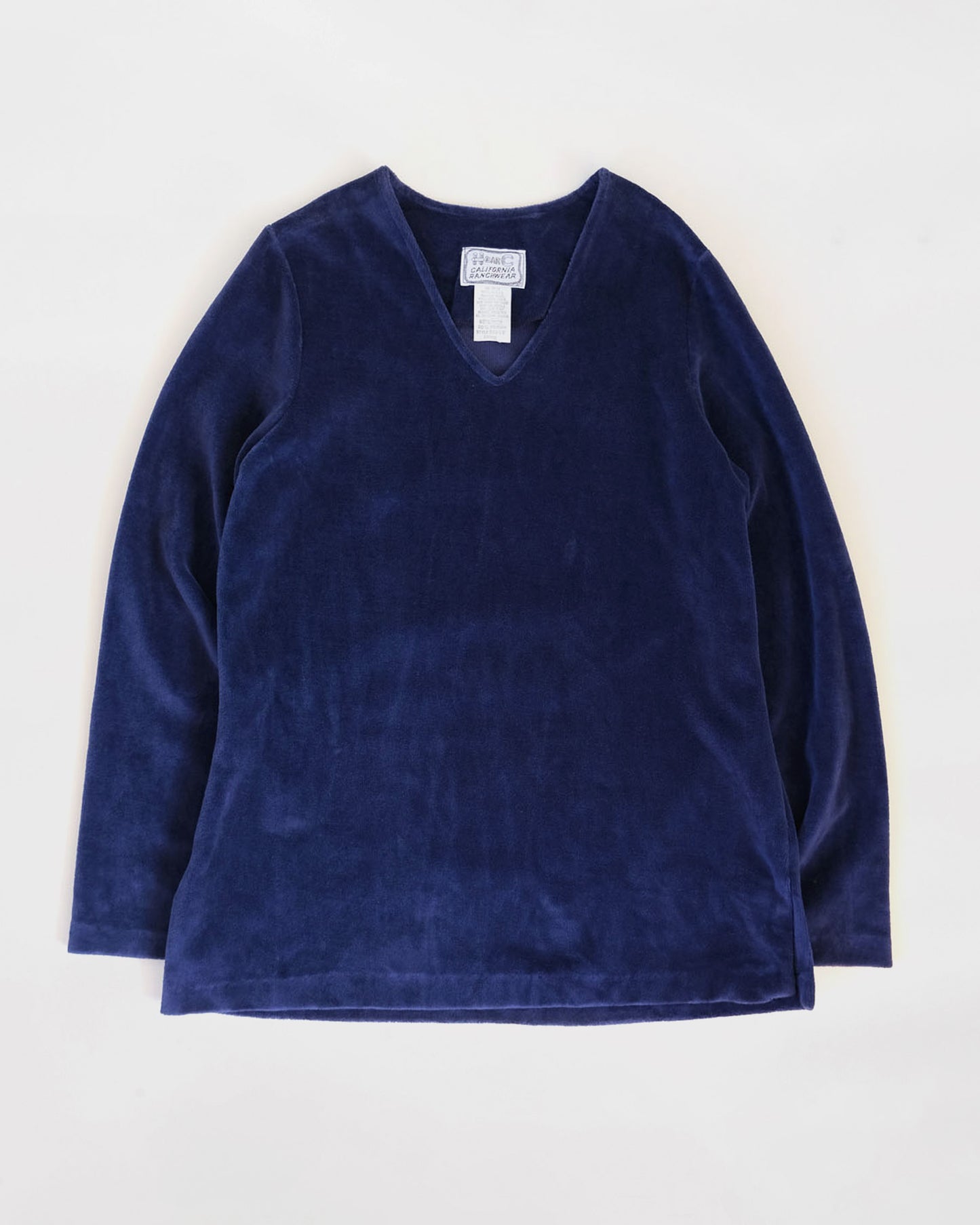 NOS "H BAR C" Velour V-Neck Top