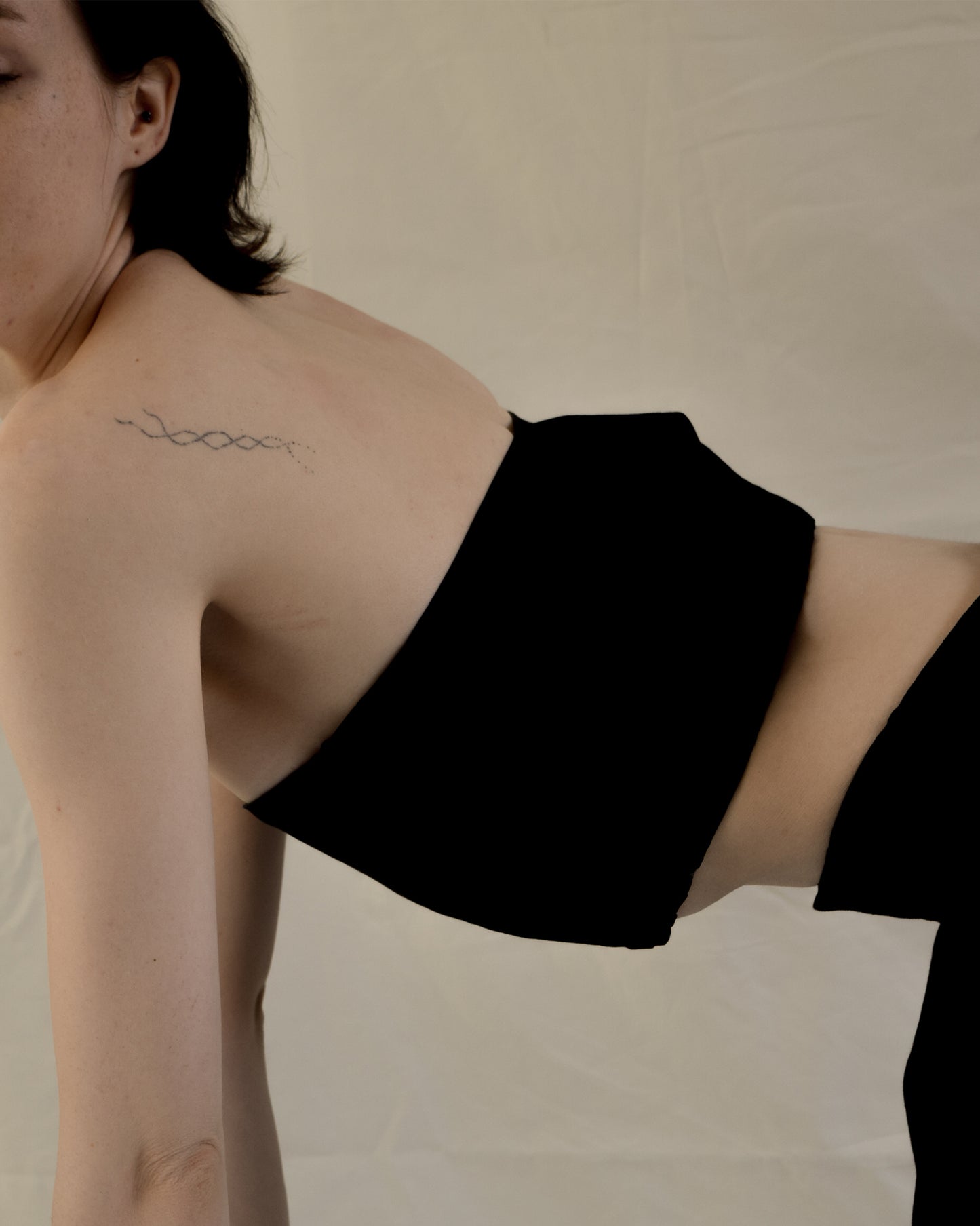 Side Zip-Up Cotton Bustier