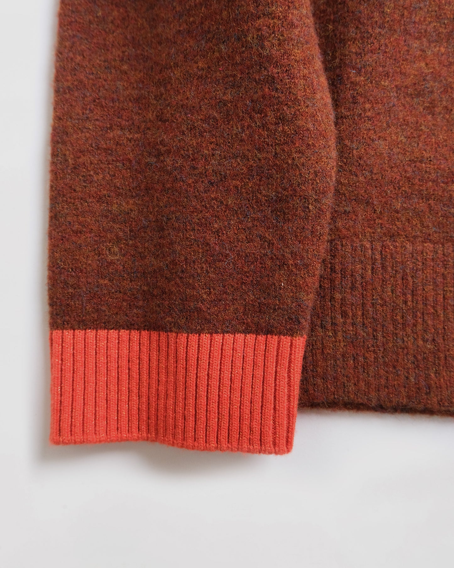 404 High Neck Bicolor Sweater by RYE TENDER - Brown×Orange