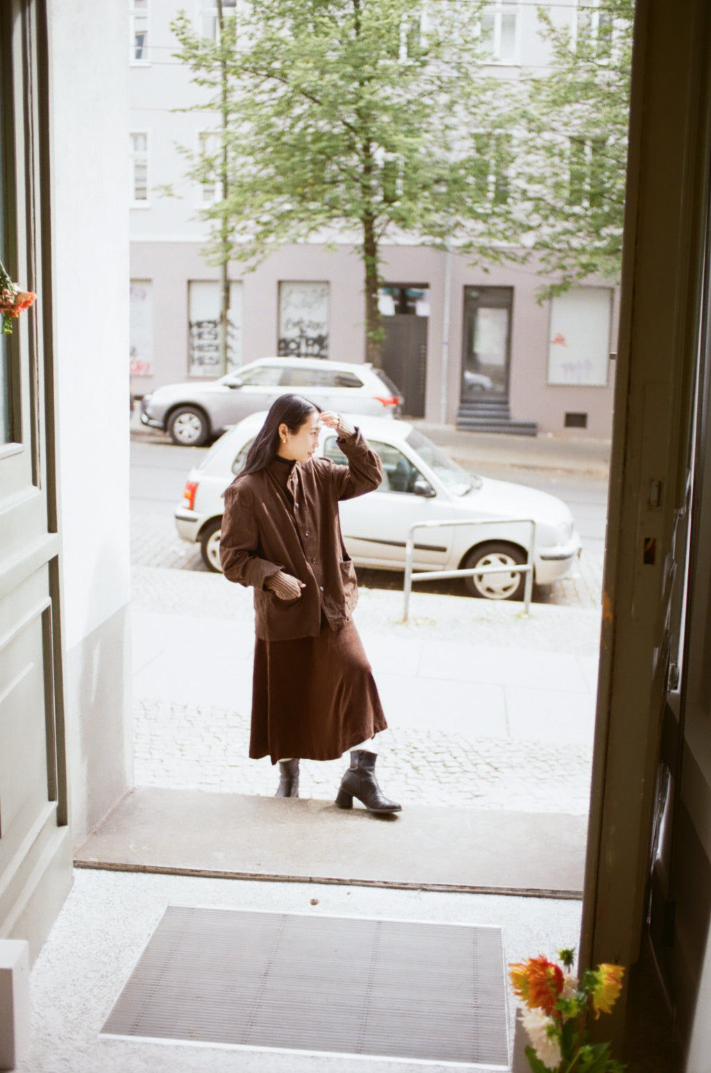 Velour Skirt - Dark Brown