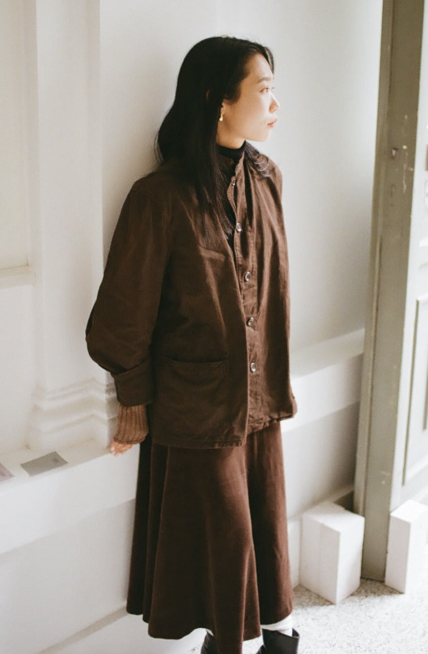 Velour Skirt - Dark Brown