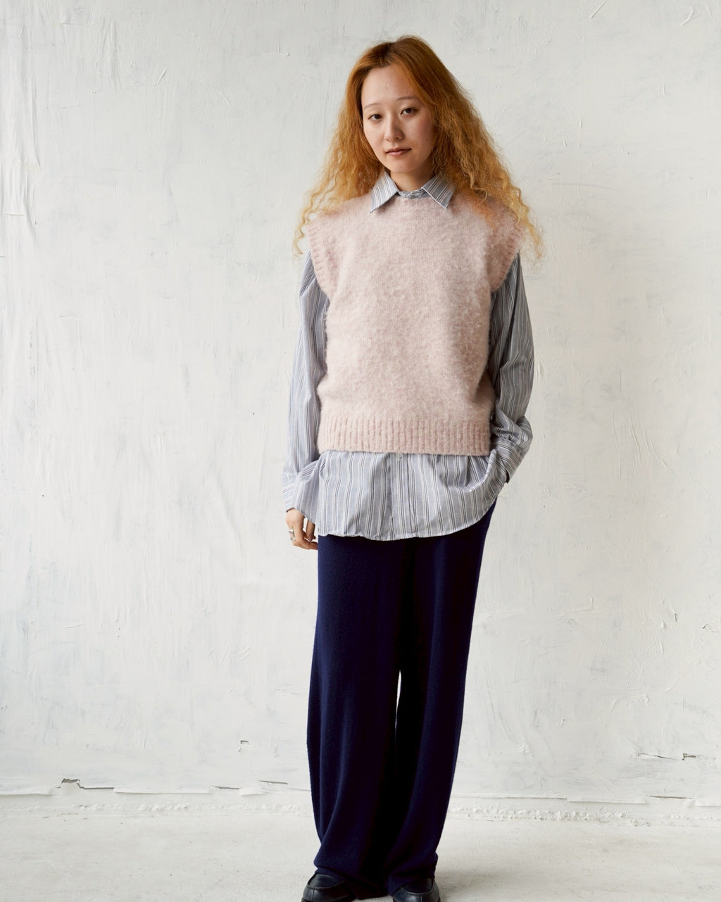 404 Shaggy Dog Crew Neck Vest - Pink