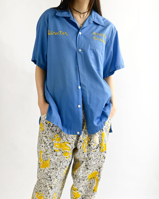 Embroidered Blue S/S Shirt