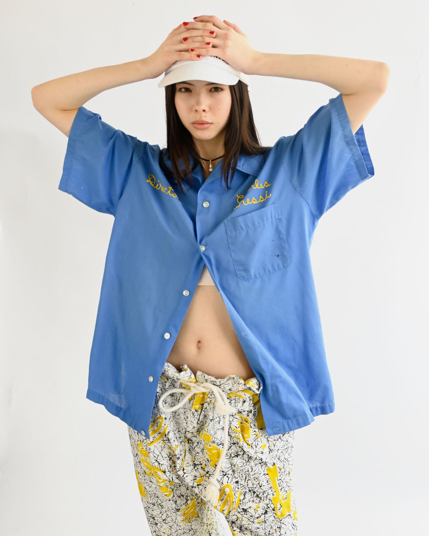 Embroidered Blue S/S Shirt