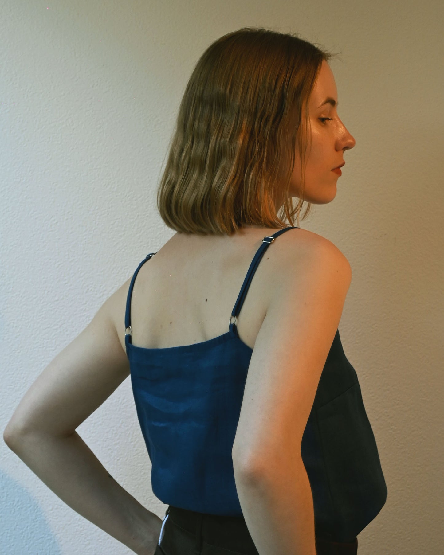 404 Linen Cami - Navy