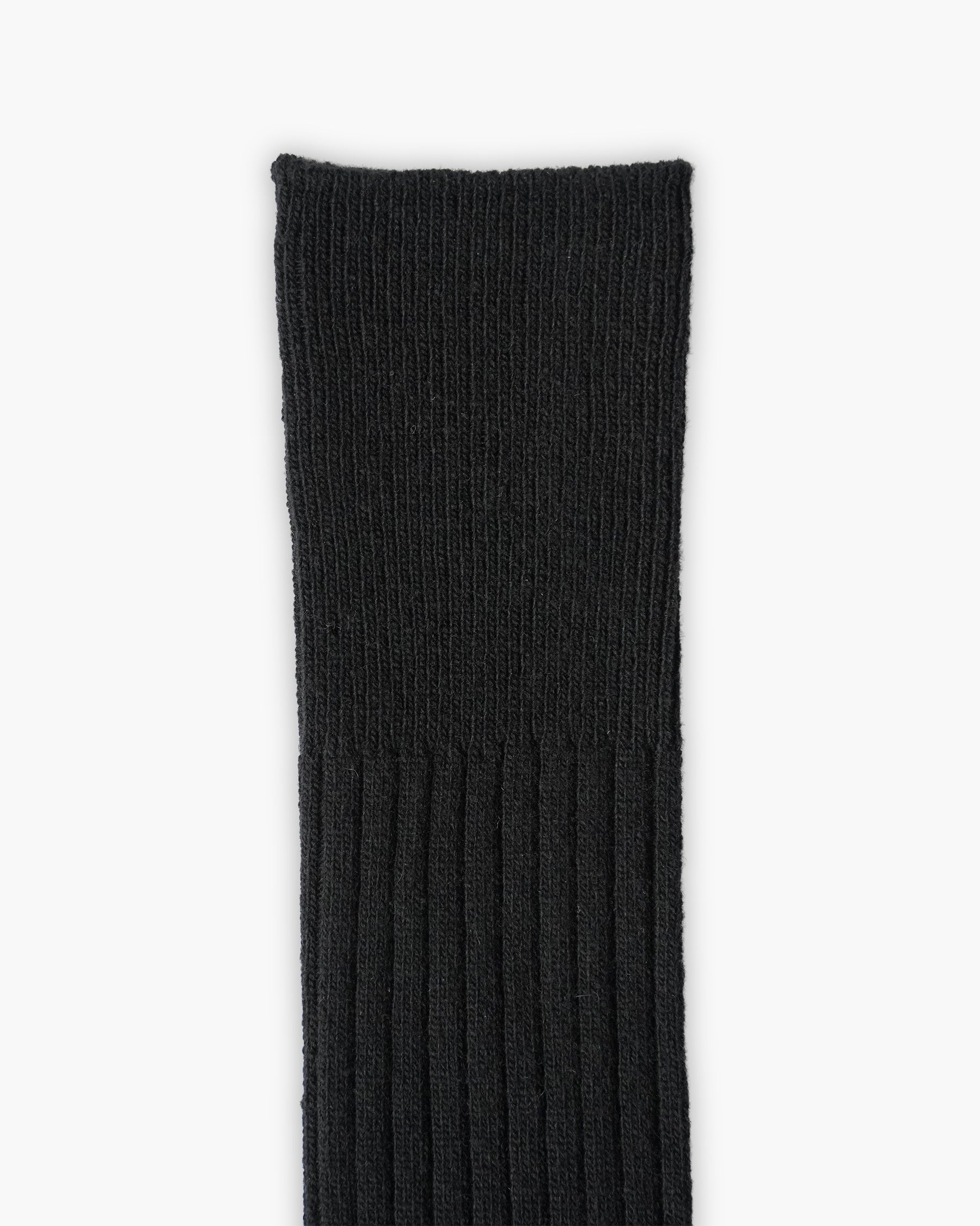 404 Rib Cashmere Wool Hi Socks - Black