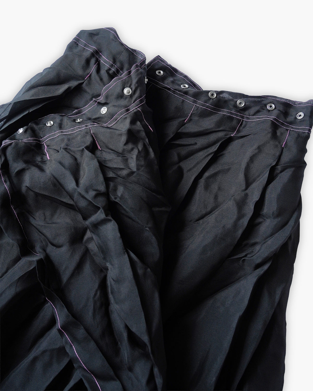 Raw Adjustable Crumpled Thai Silk Wrap-Snap Long Skirt