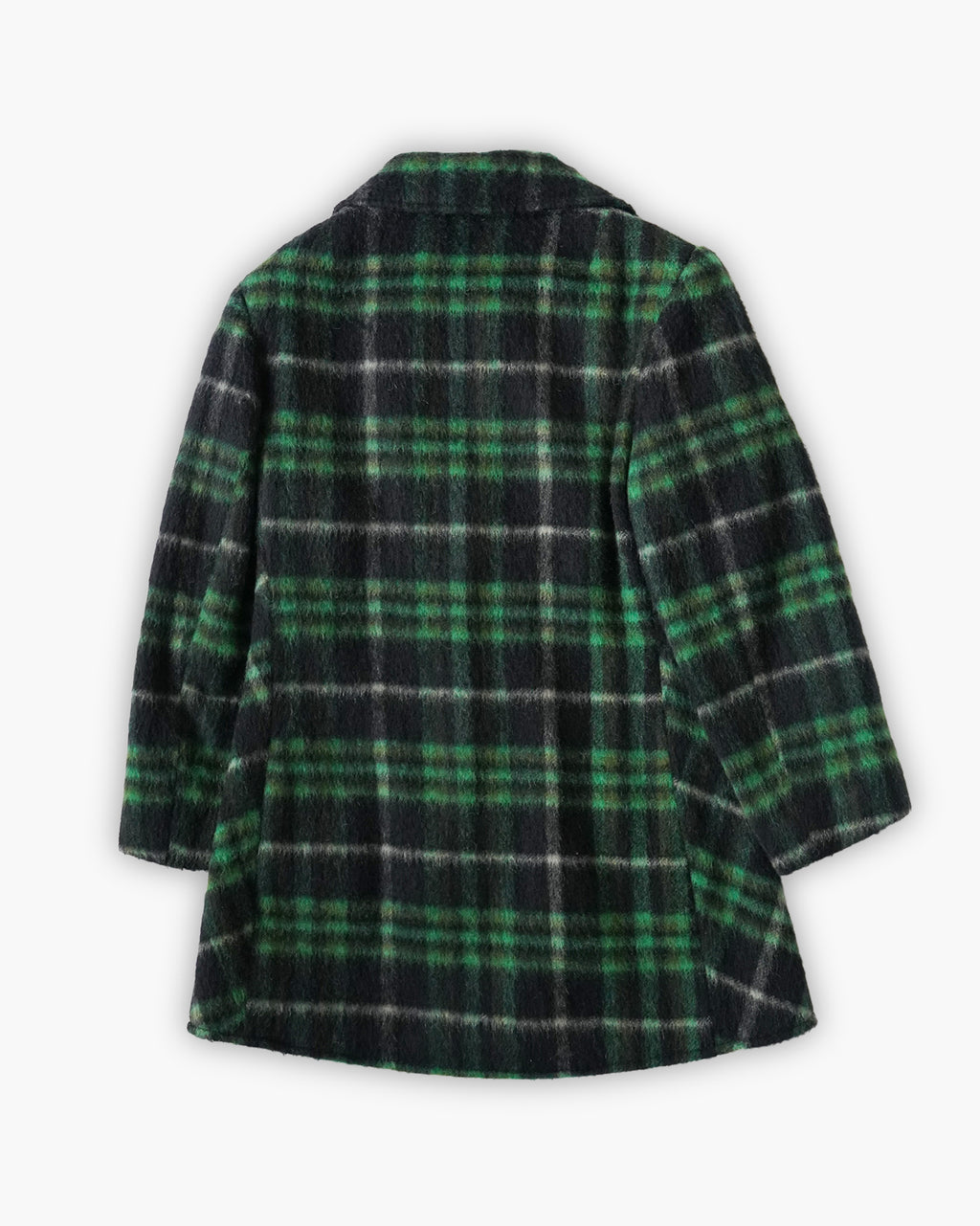 Green Plaid Wool Coat
