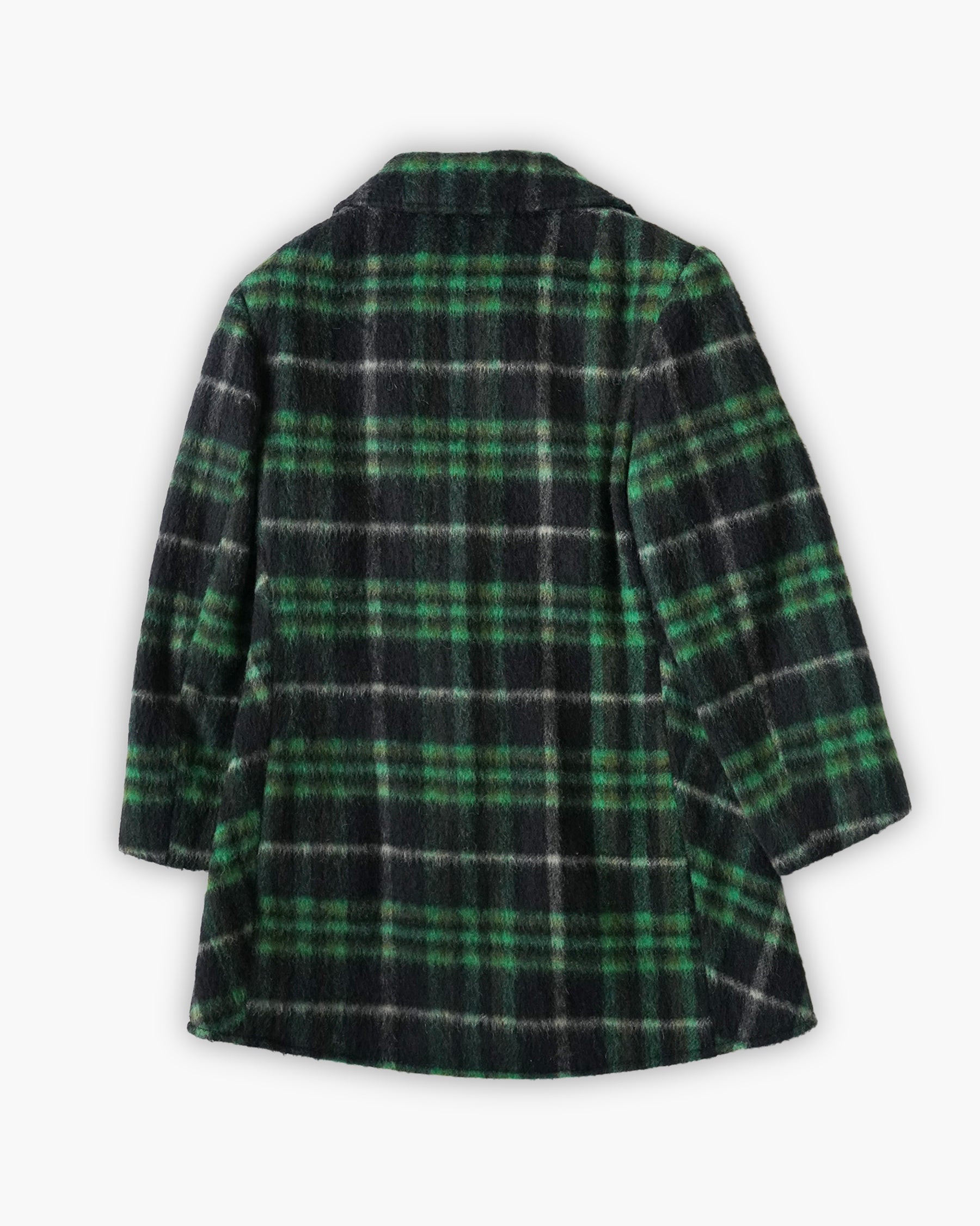 Green Plaid Wool Coat