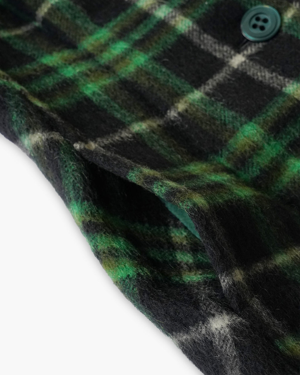 Green Plaid Wool Coat