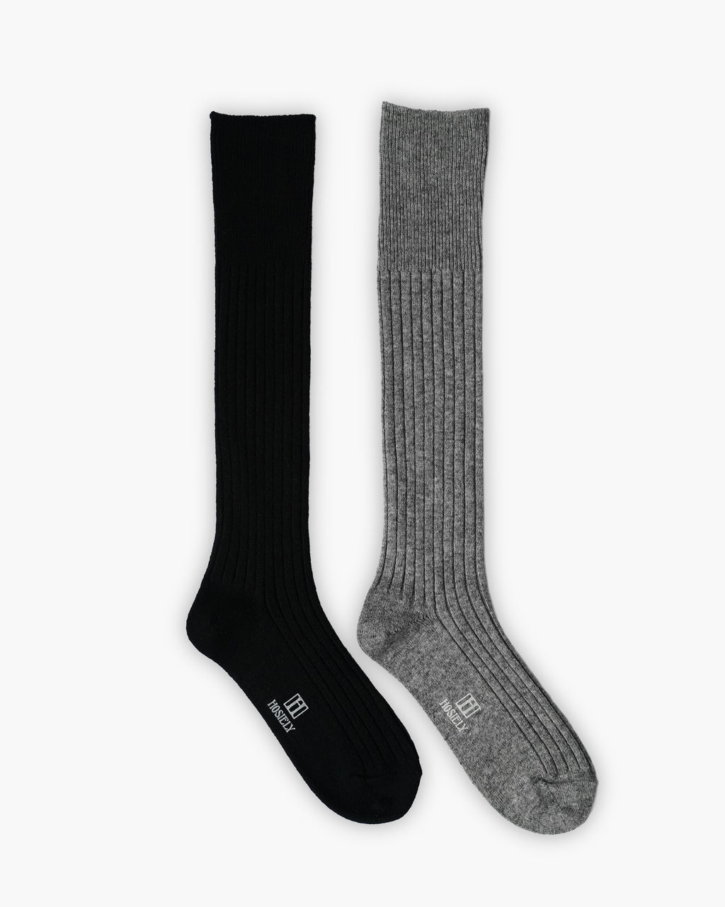 404 Rib Cashmere Wool Hi Socks - Black