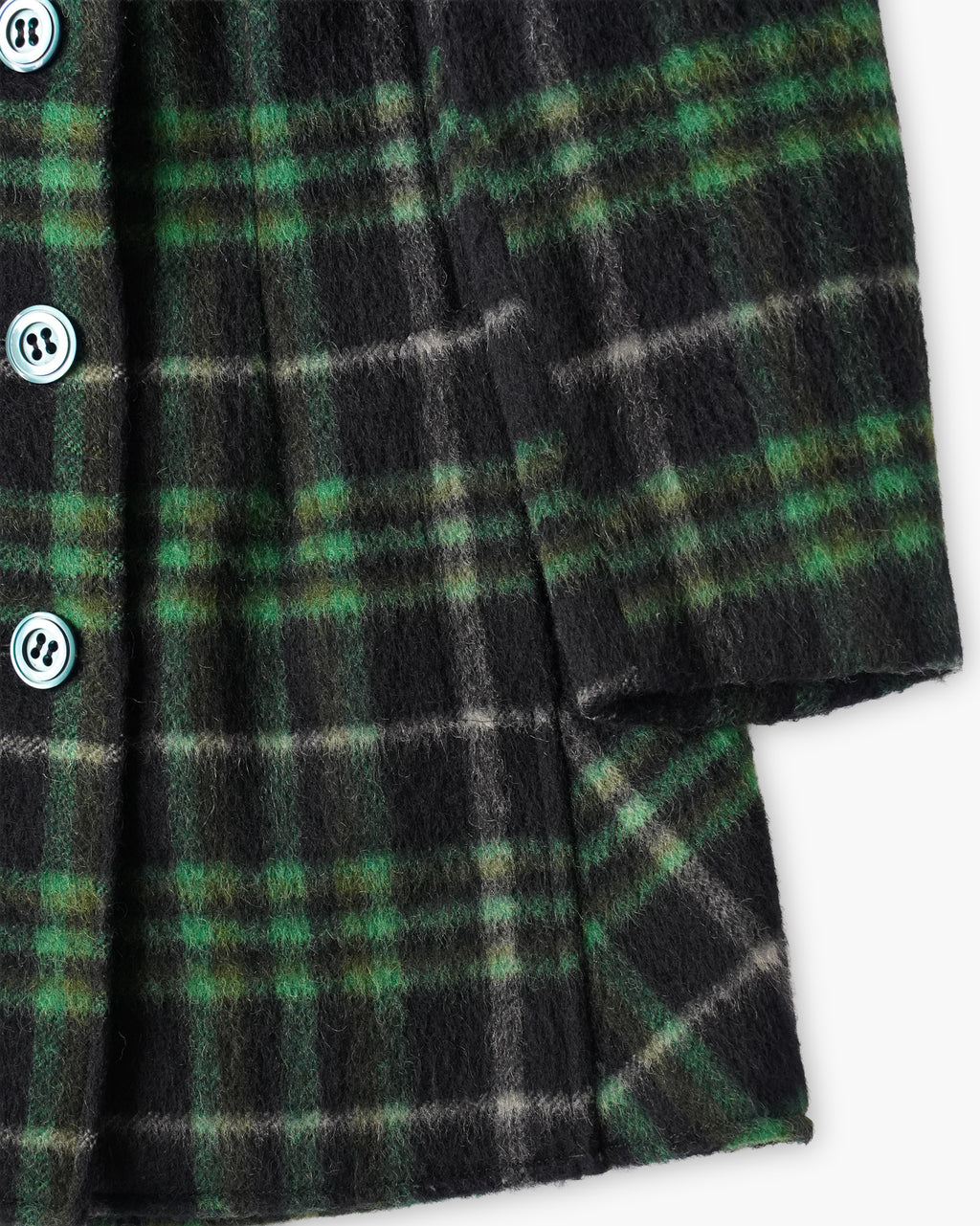 Green Plaid Wool Coat