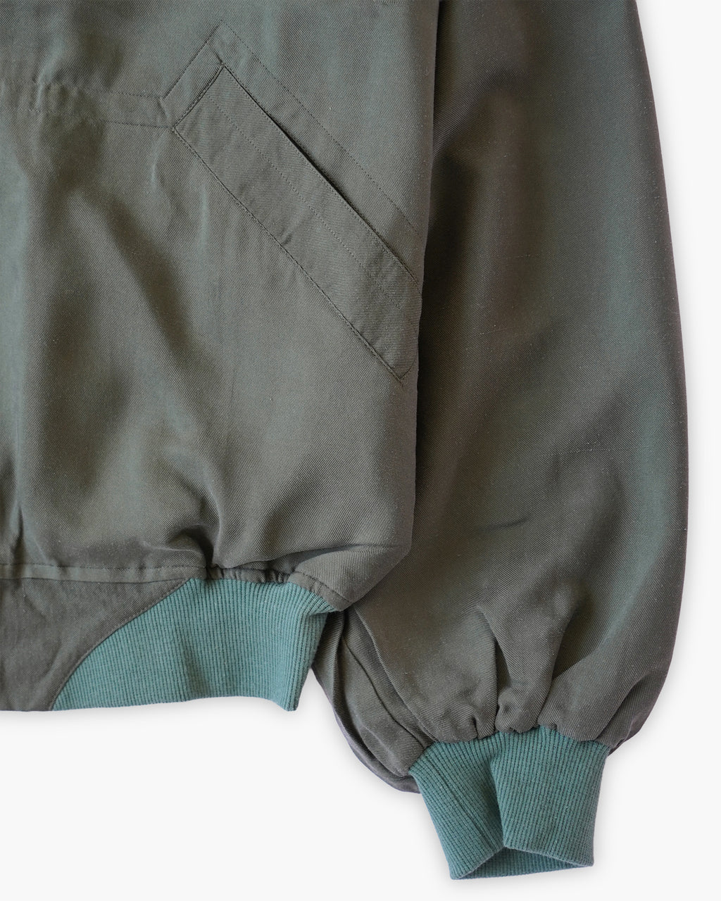 100% Silk Zip Up Jacket - Green