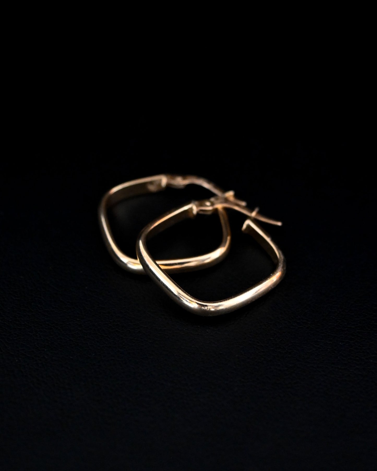 14K Square Gold Hoops