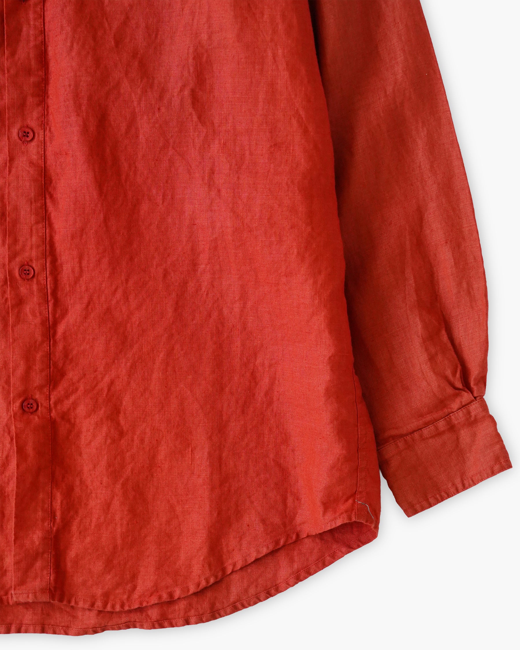 "GOOUCH" 100% Linen L/S Shirt - Orange