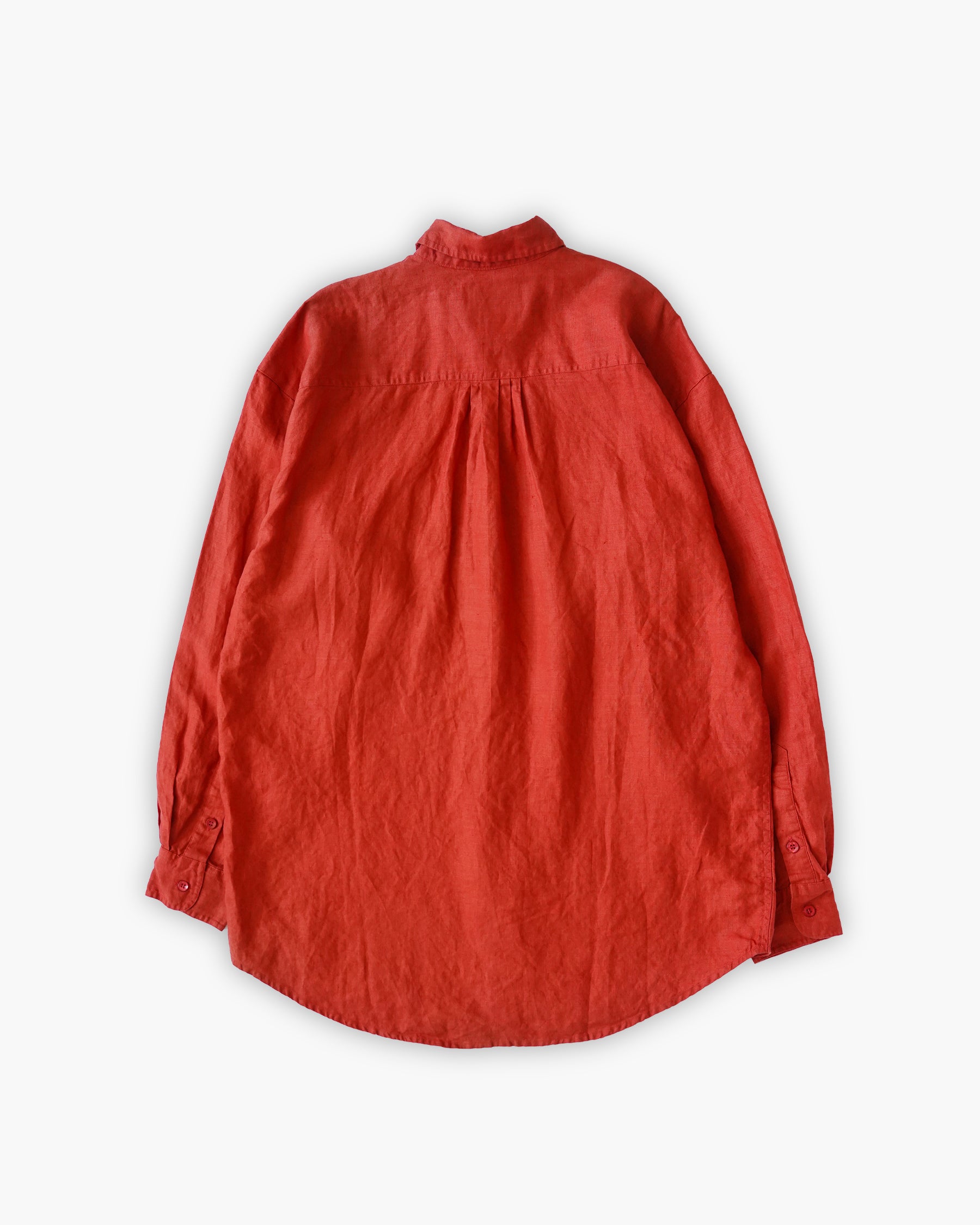 "GOOUCH" 100% Linen L/S Shirt - Orange